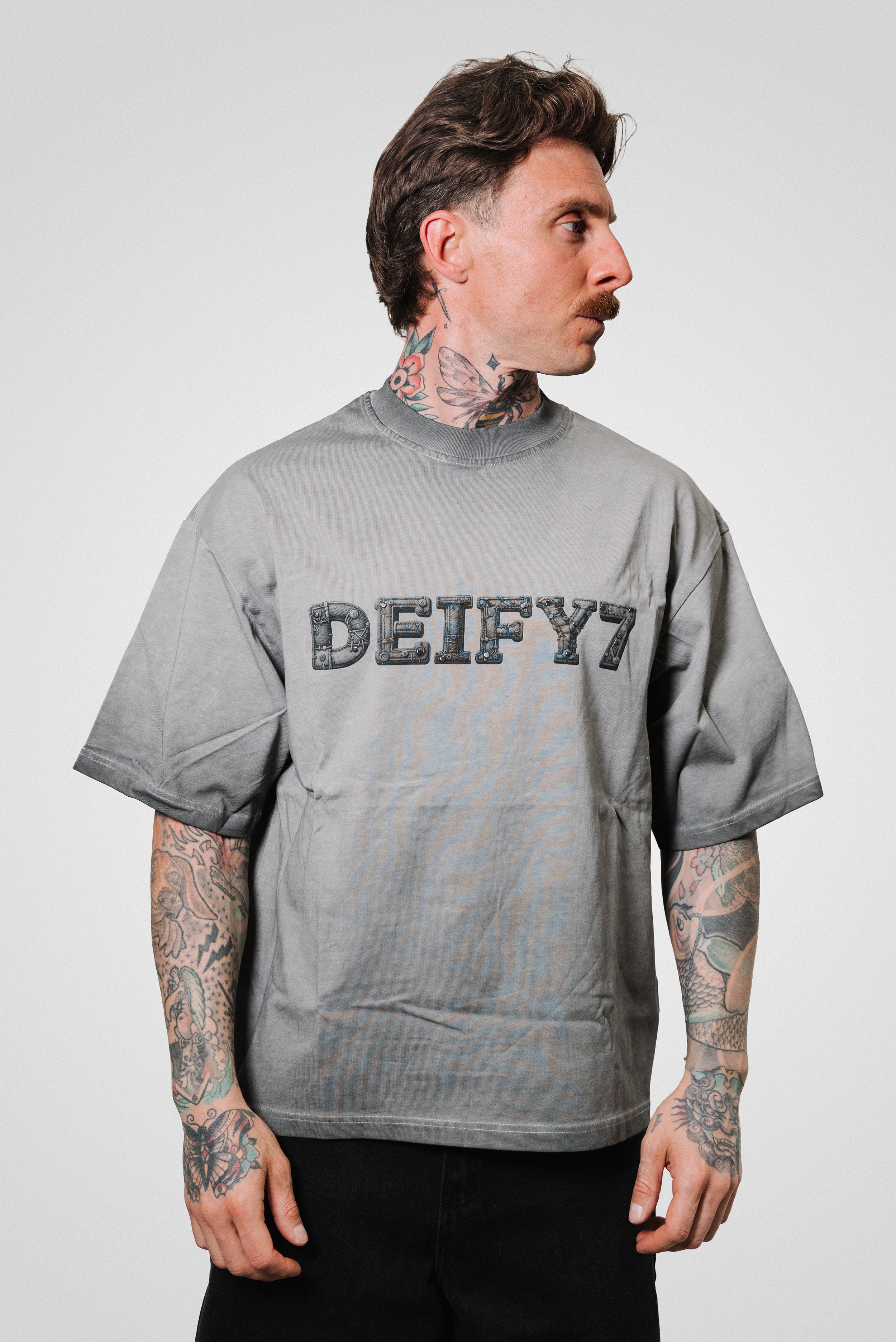 DEIFY WASHED GREY TEE - Replacement Brand