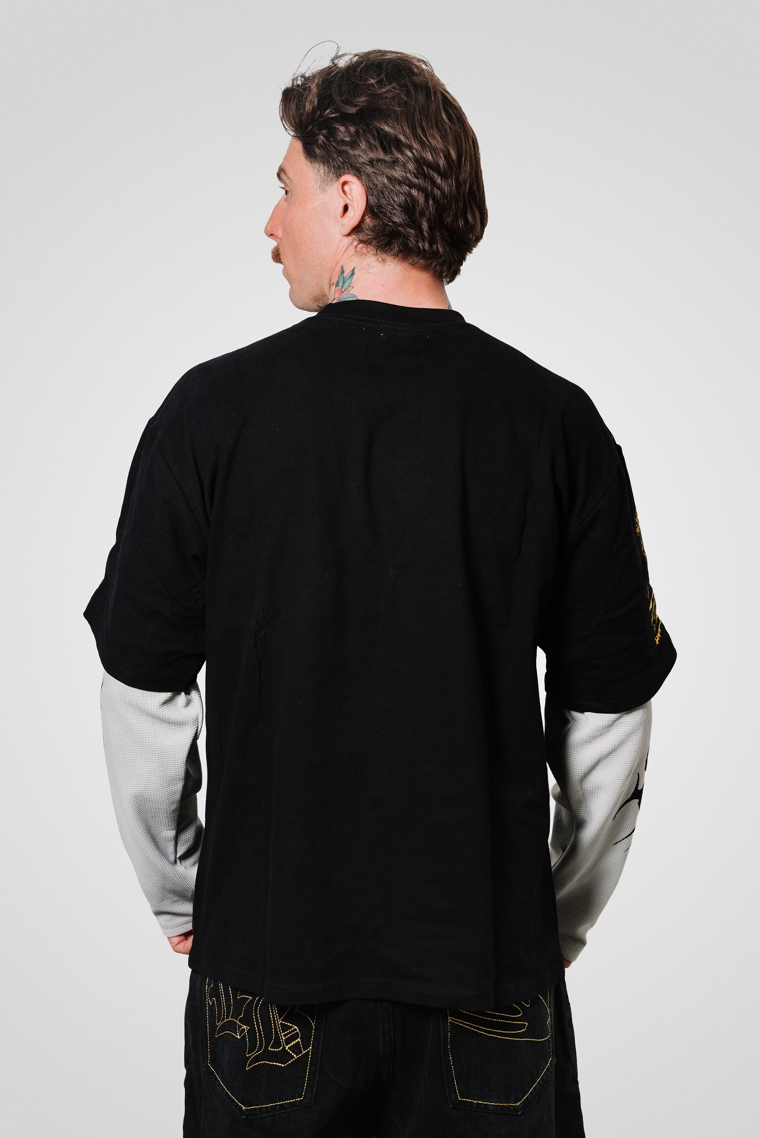 ACTION SLEEVE WAFFLE LONGSLEEVE BLACK - Shoebuya Design