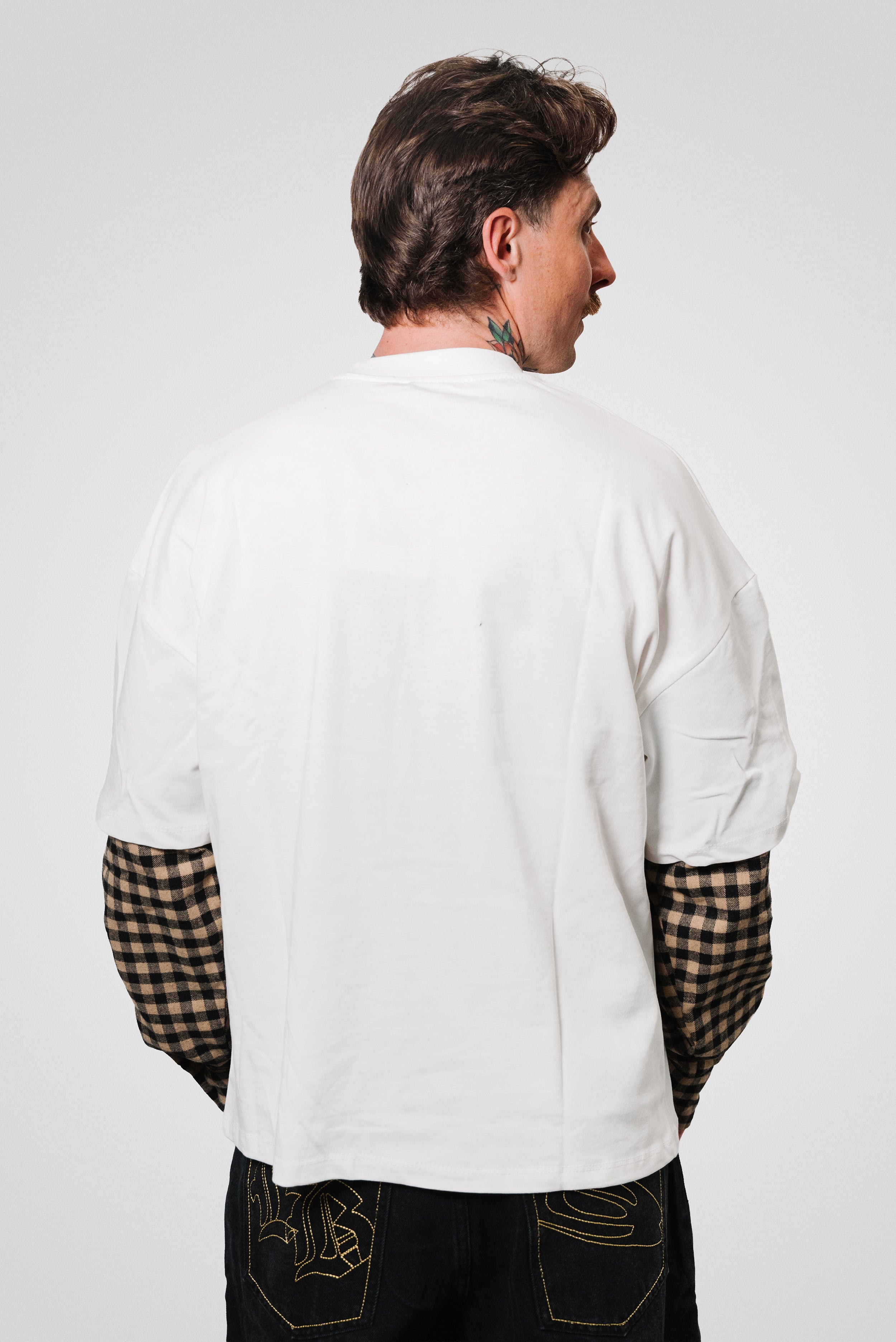 TALK DOUBLE SCOTTISH LONGSLEEVE TEE WHITE - Replacement Brand