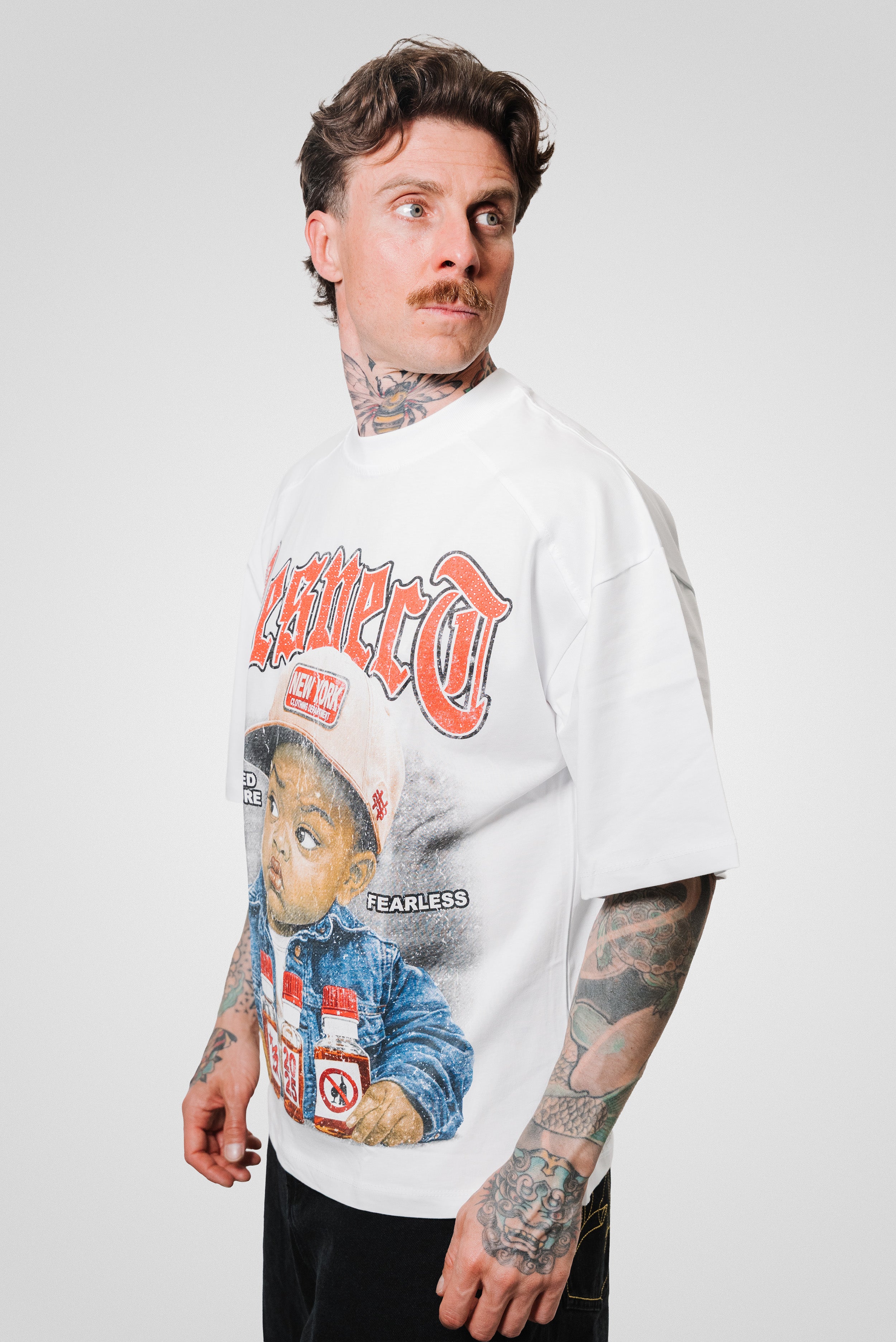 RESPECT GLITTER TEE WHITE
