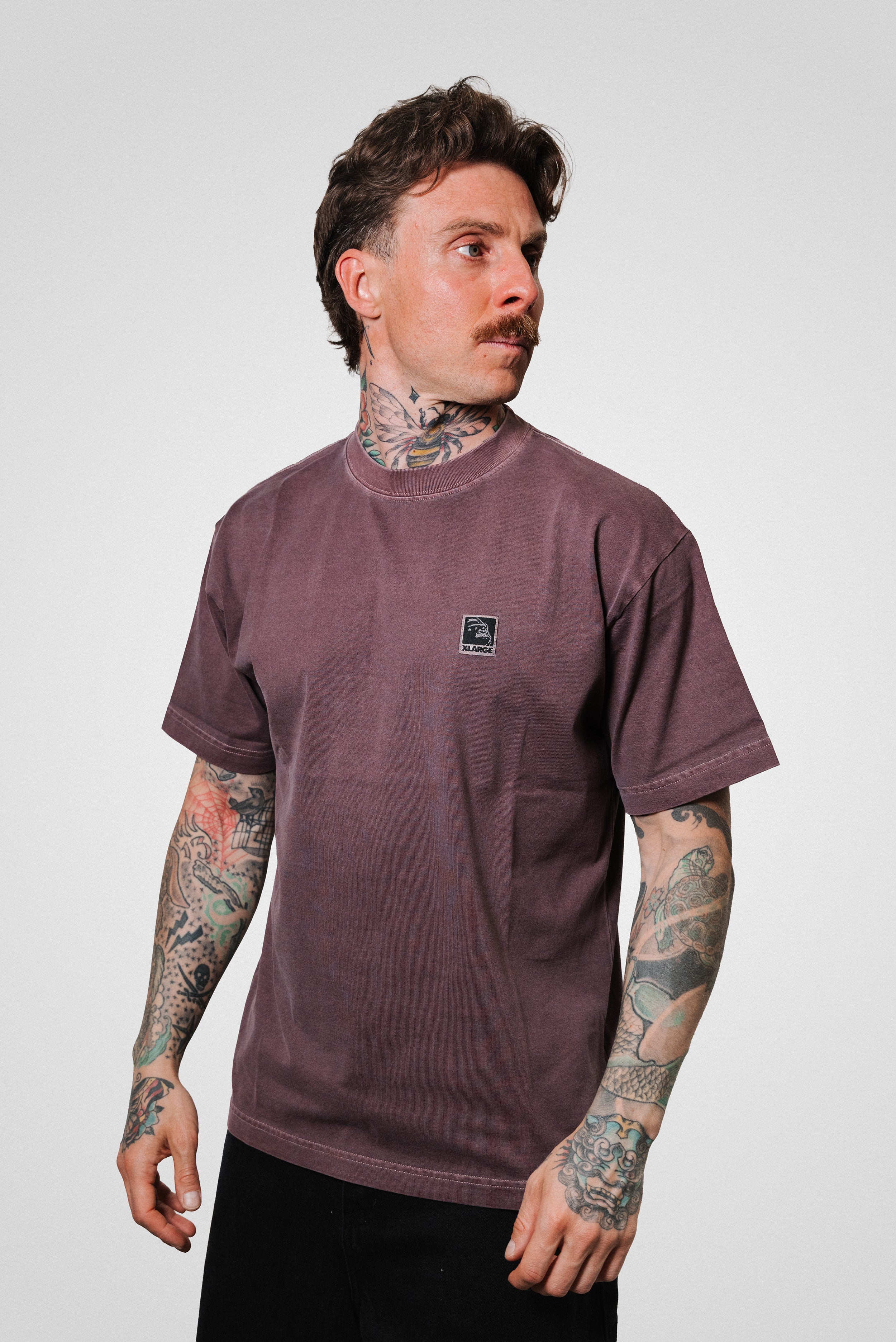 LABEL LOGO BURGUNDY S/S TEE - Xlarge Brand