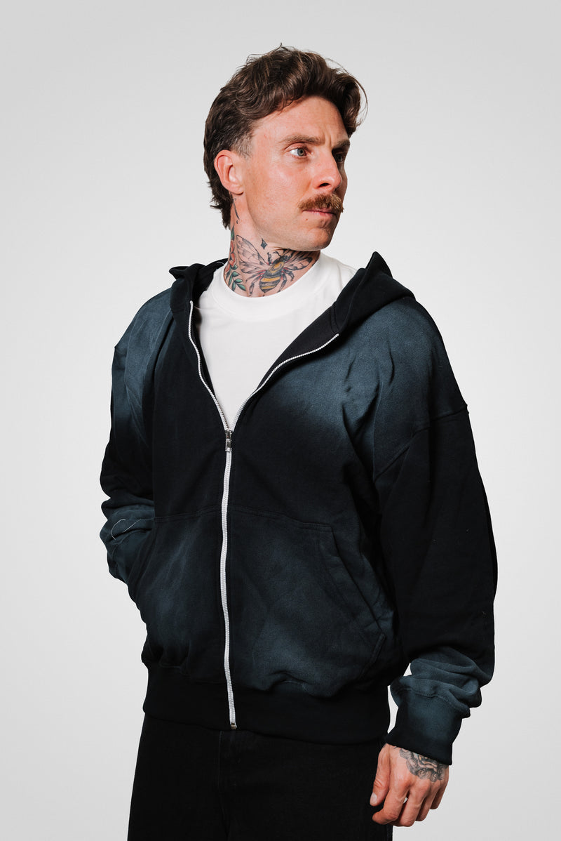 BLACK BASIC ZIP HOODIE - ALESSIO GIFFI