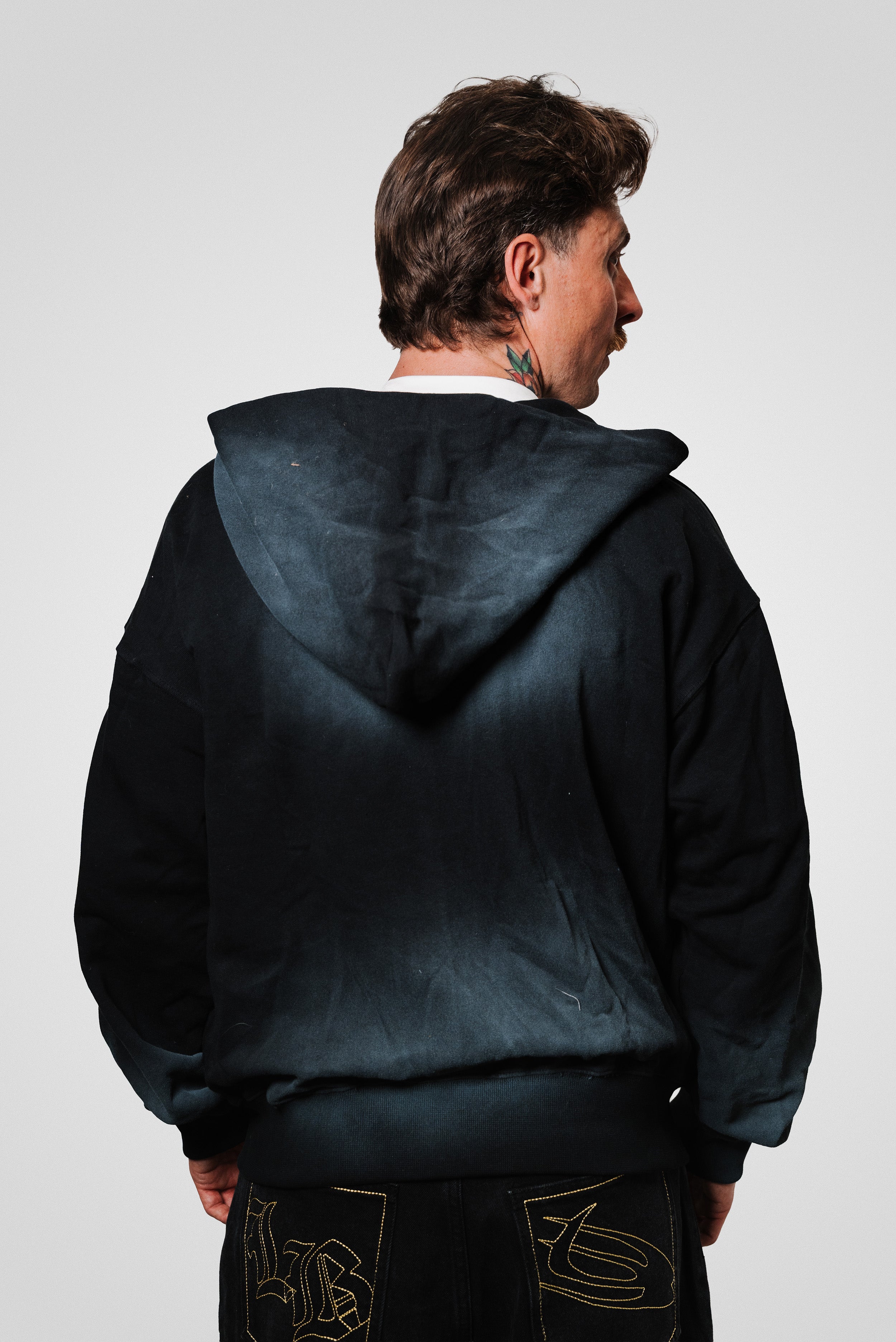 BLACK BASIC ZIP HOODIE - ALESSIO GIFFI