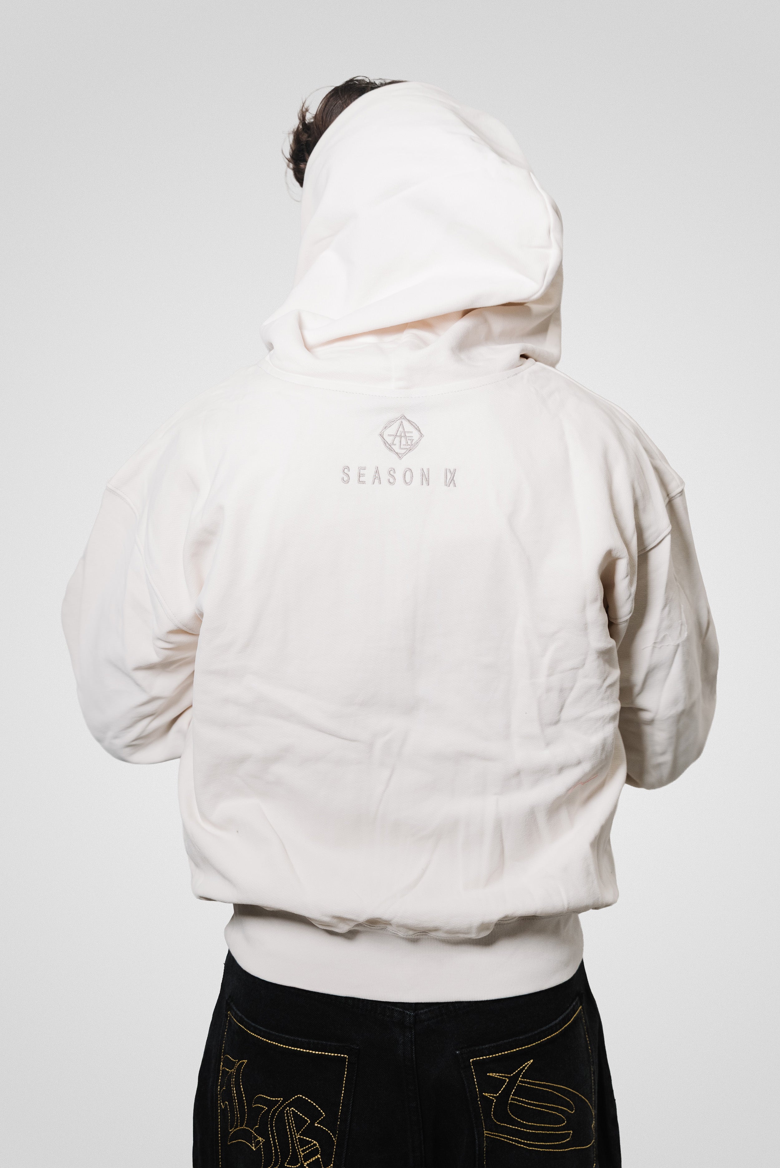 WHITE BASIC ZIP HOODIE - ALESSIO GIFFI