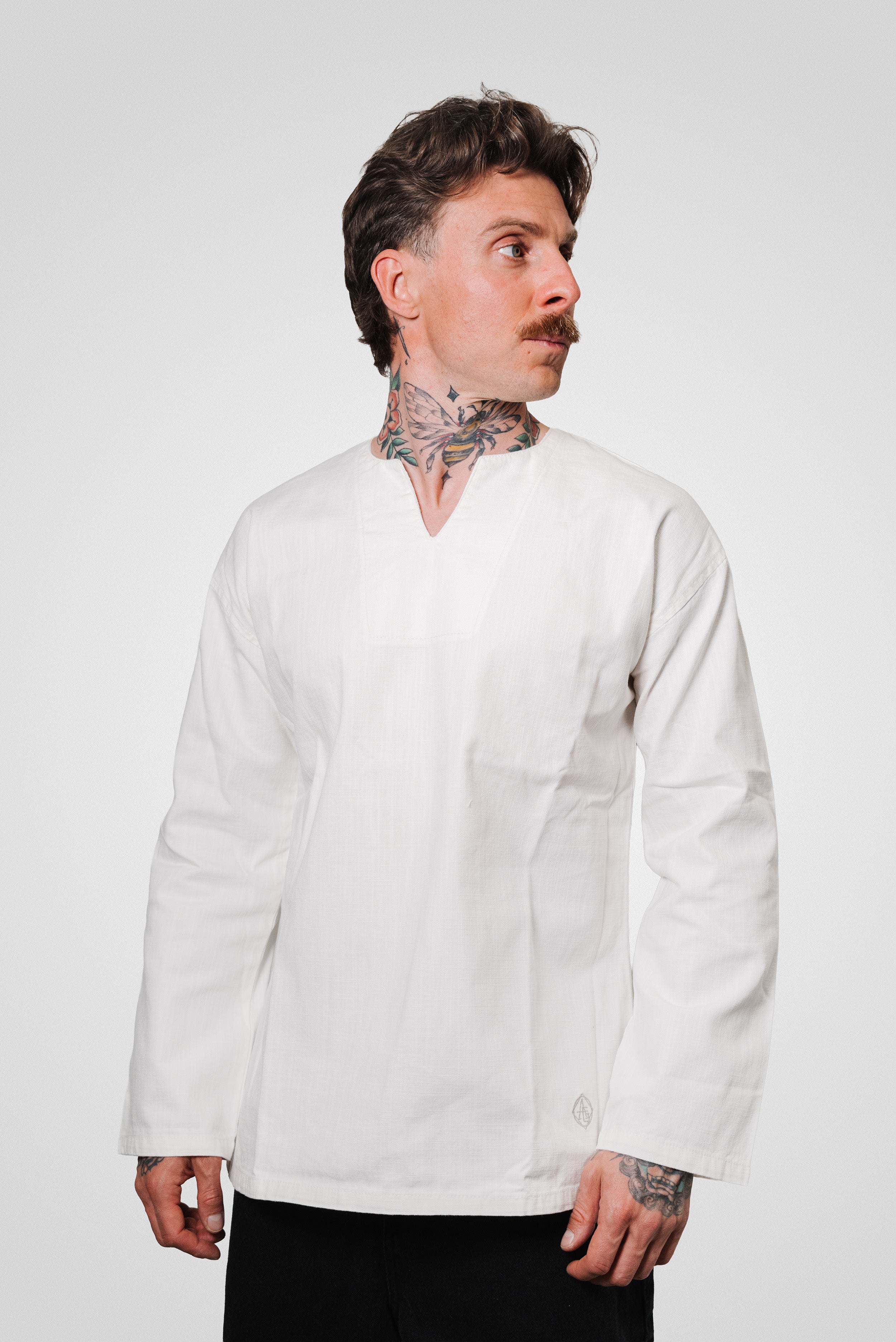 LINEN BASIC CREAM LONGSLEEVE - ALESSIO GIFFI
