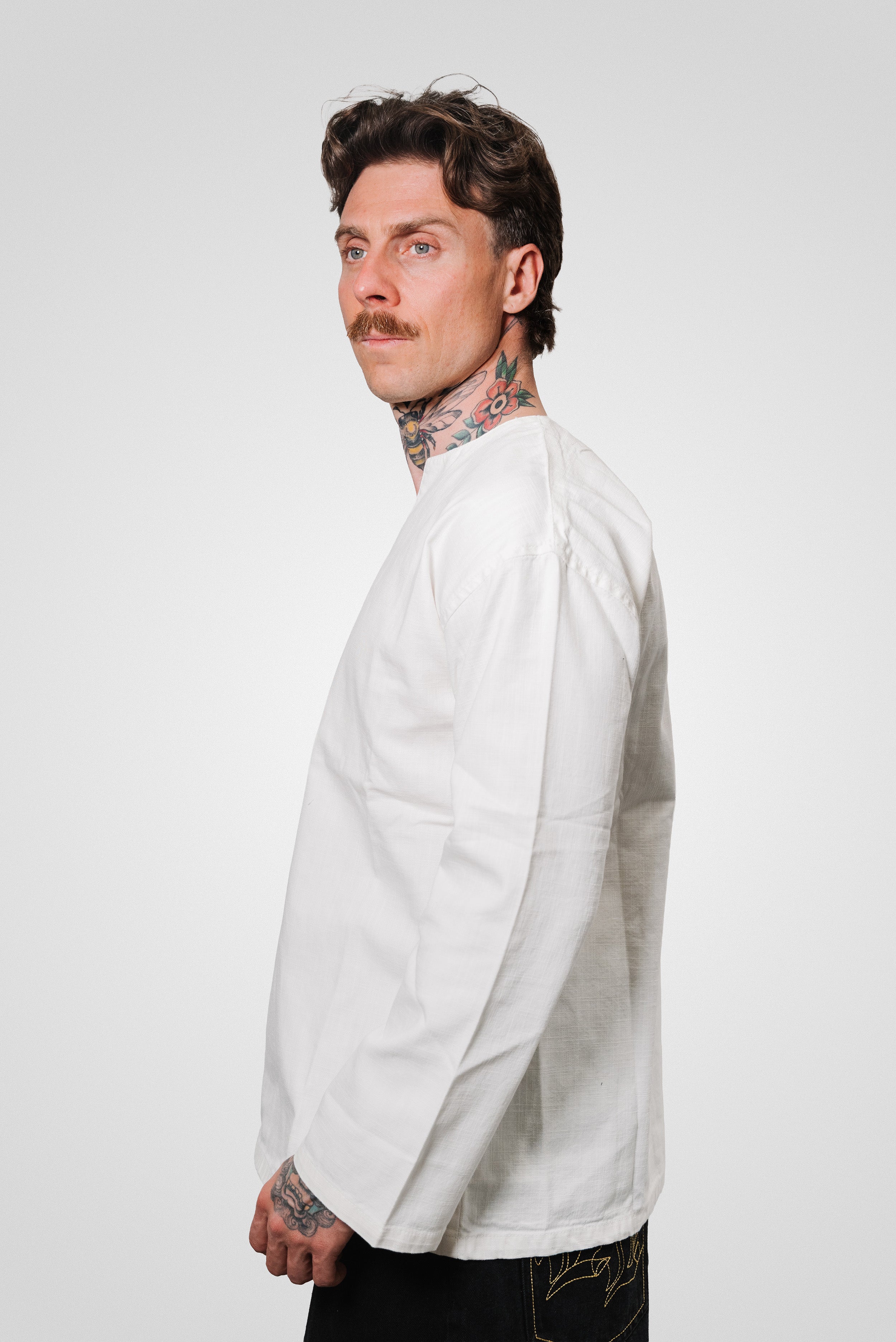 LINEN BASIC CREAM LONGSLEEVE - ALESSIO GIFFI