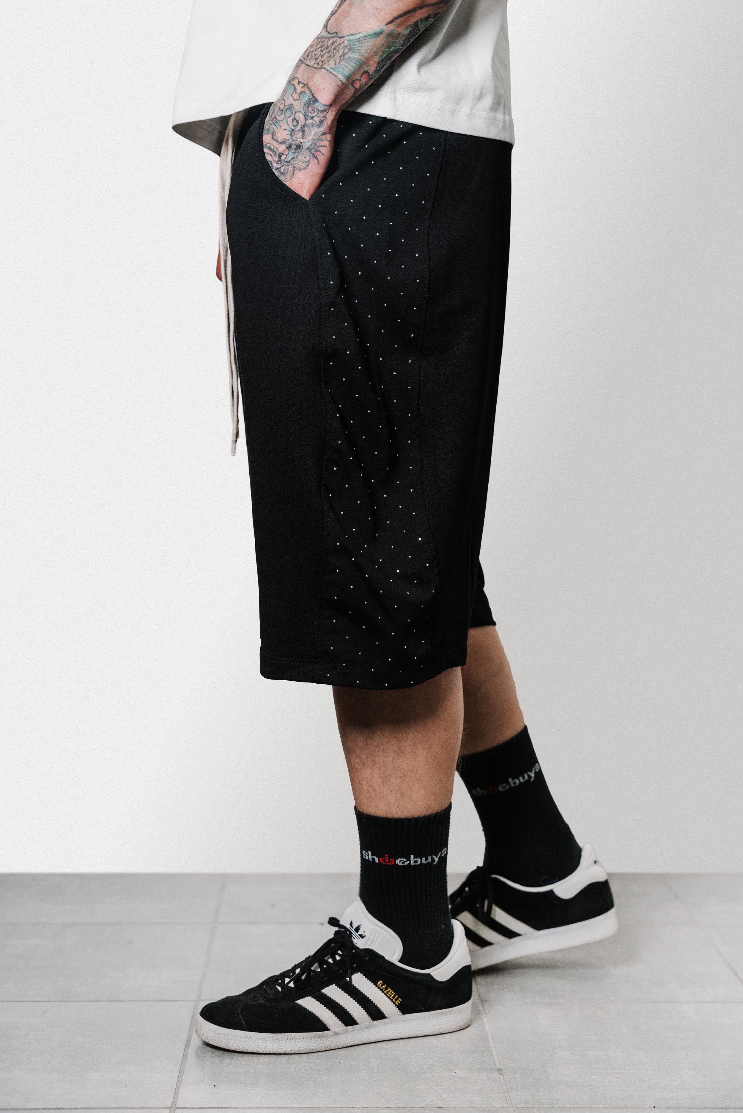 GLITTER SIDE BLACK SHORTS - Replacement Brand