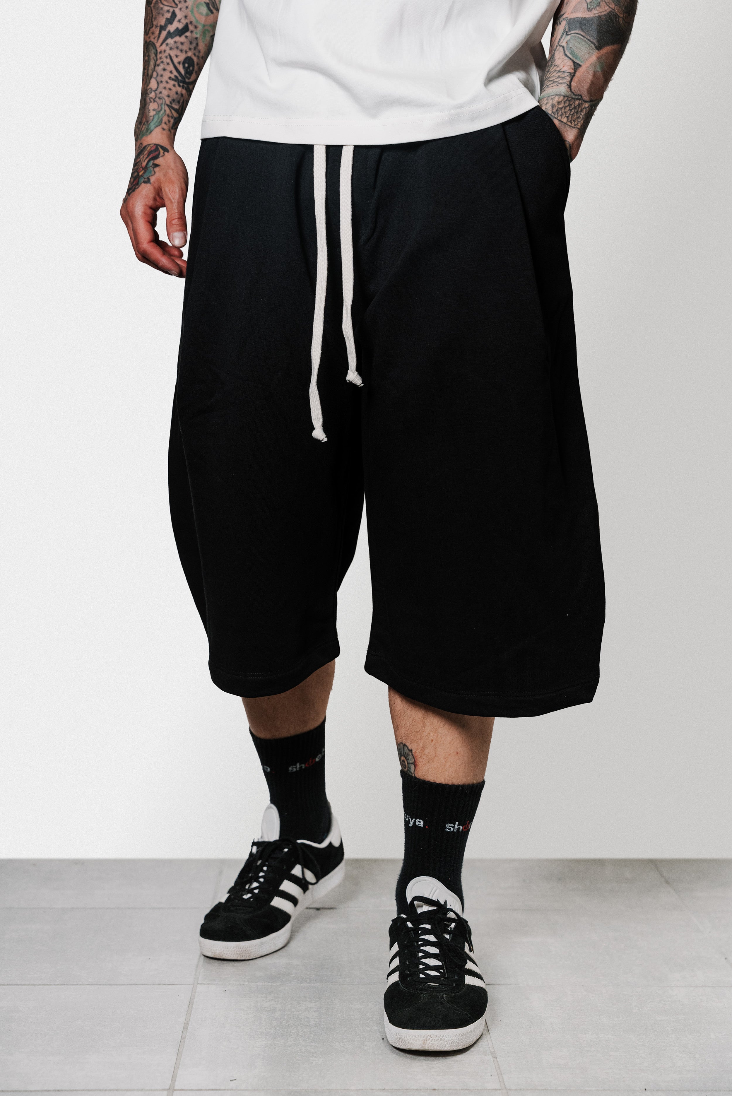 SUPER BAGGY BLACK COTTON SHORTS - Replacement Brand