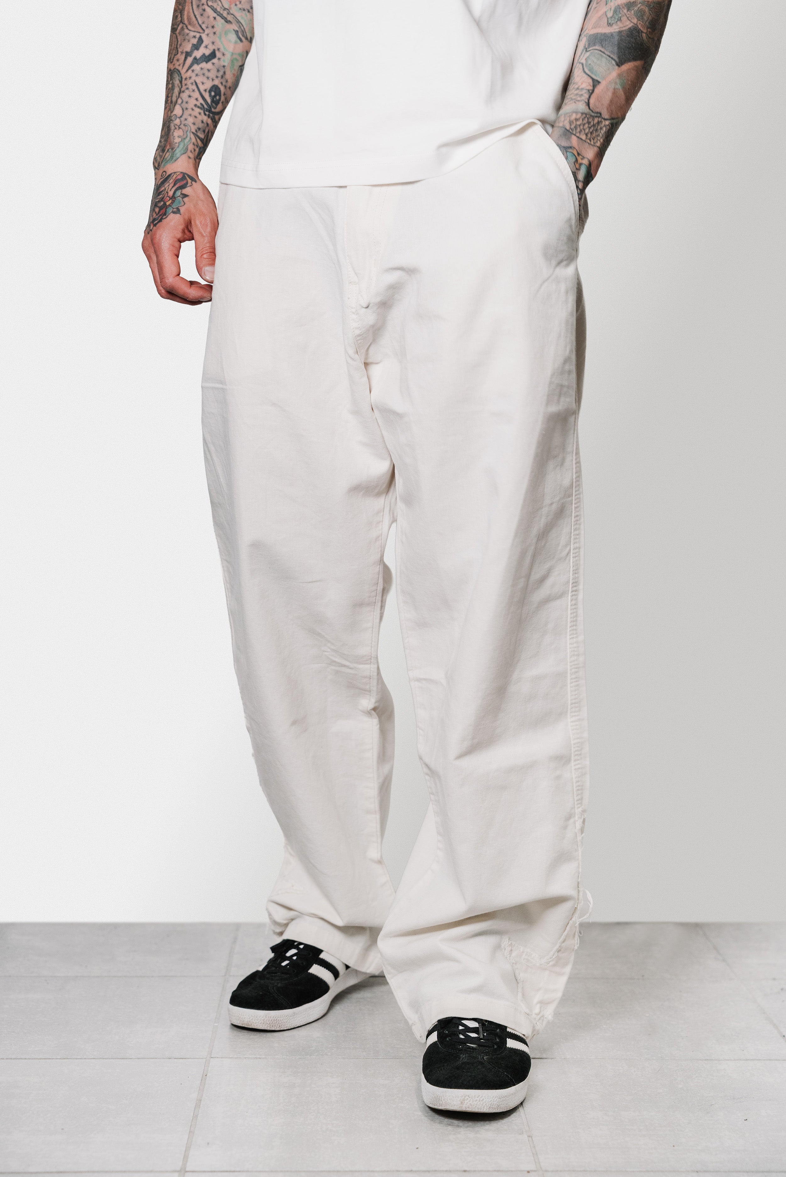 LINEN BASIC CREAM PANTS - ALESSIO GIFFI
