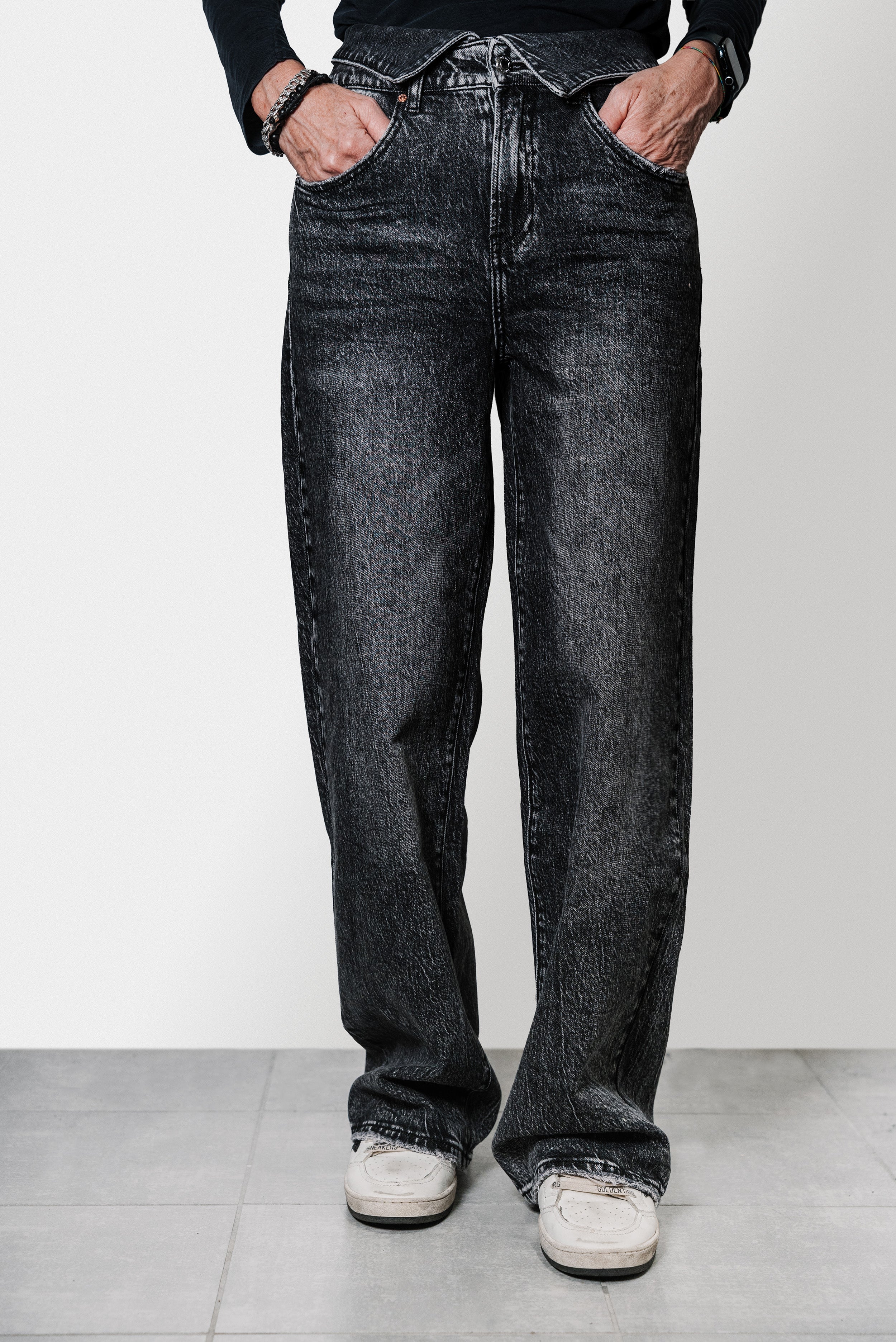 DOUBLELIFE WASHED BLACK WOMEN JEANS - Replacement Brand