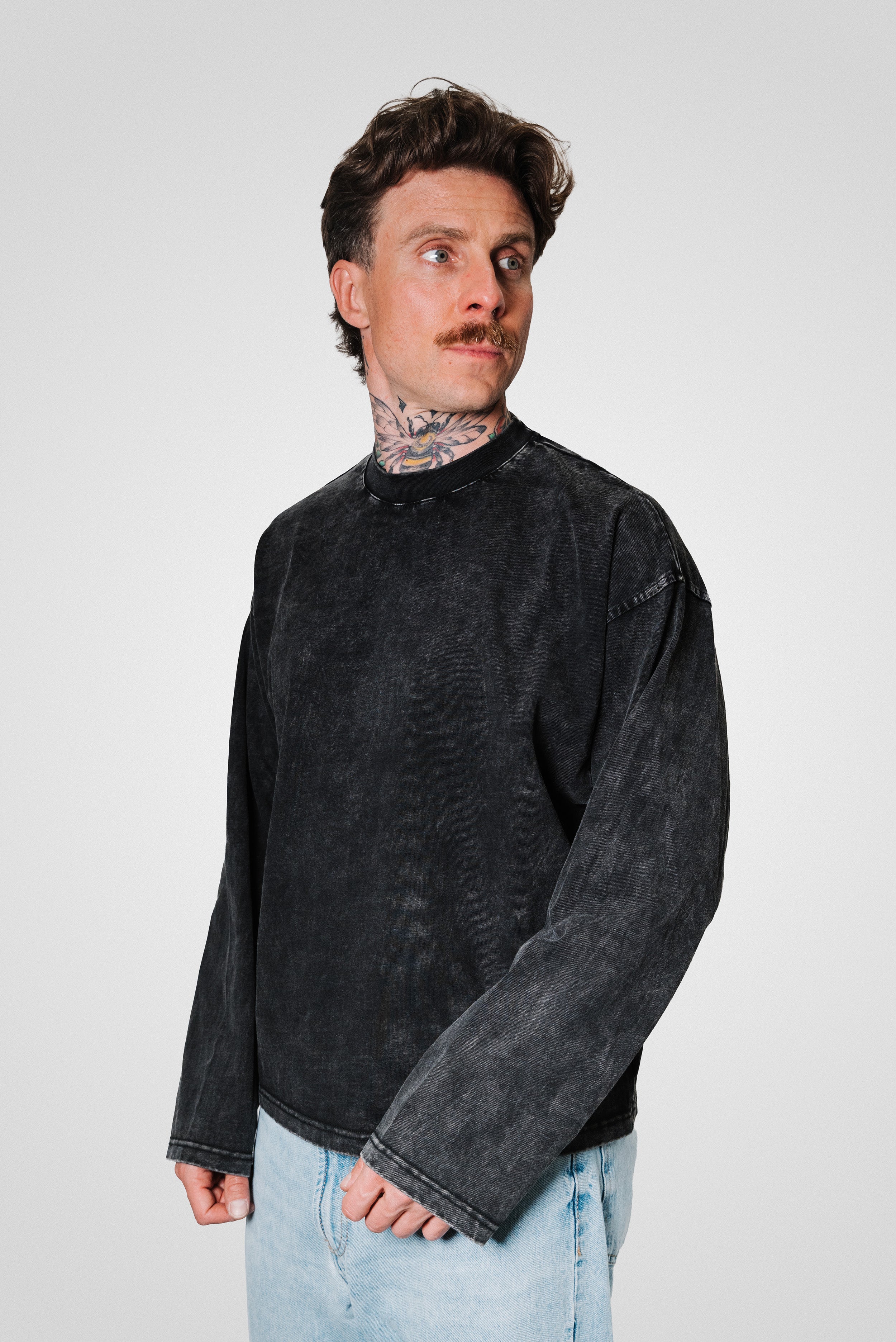 LIFE IS GOOD LONGSLEEVE WASHED BLACK - Replacement Brand
