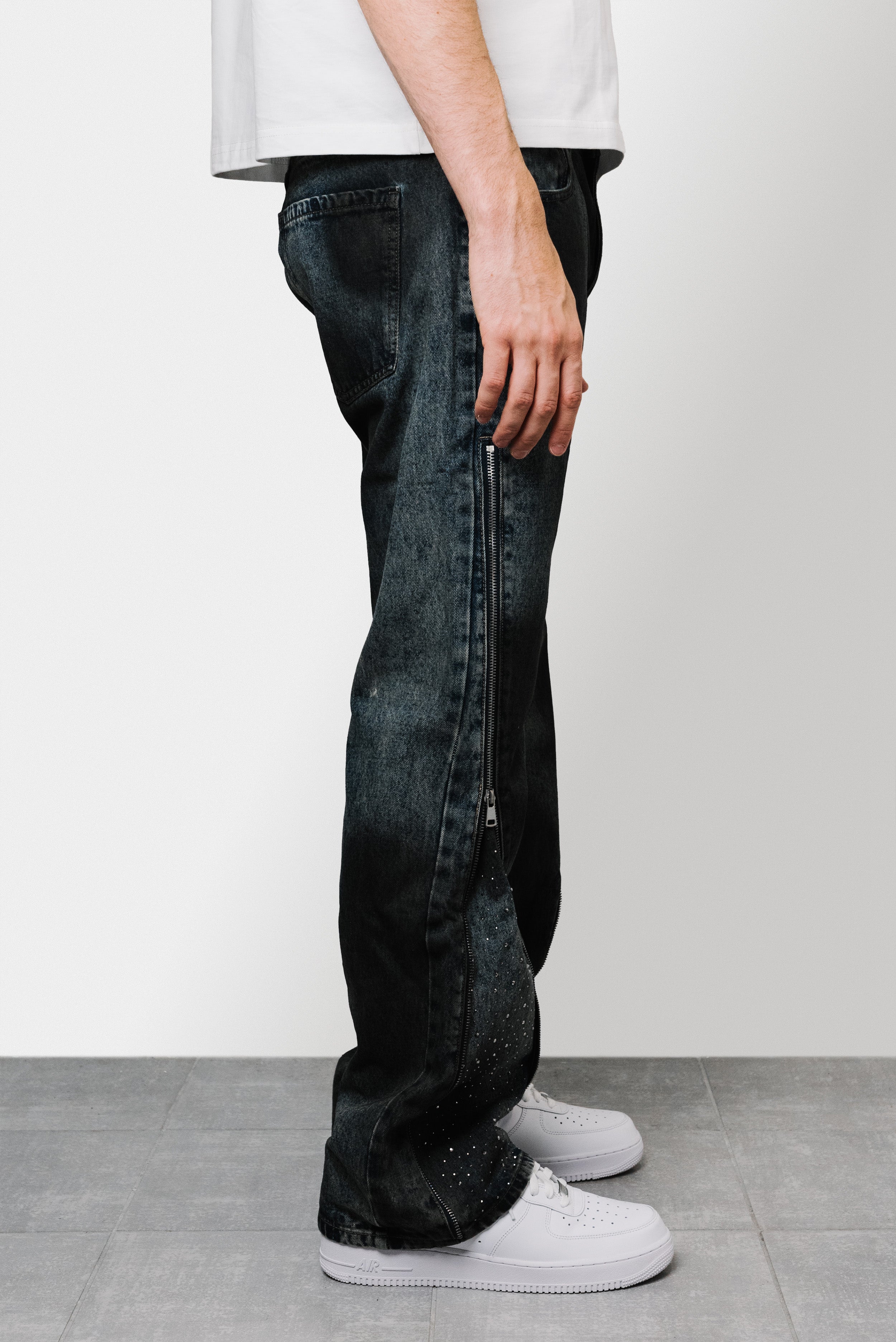 DENIM ZIP SPARCKLY JEANS - Replacement Brand