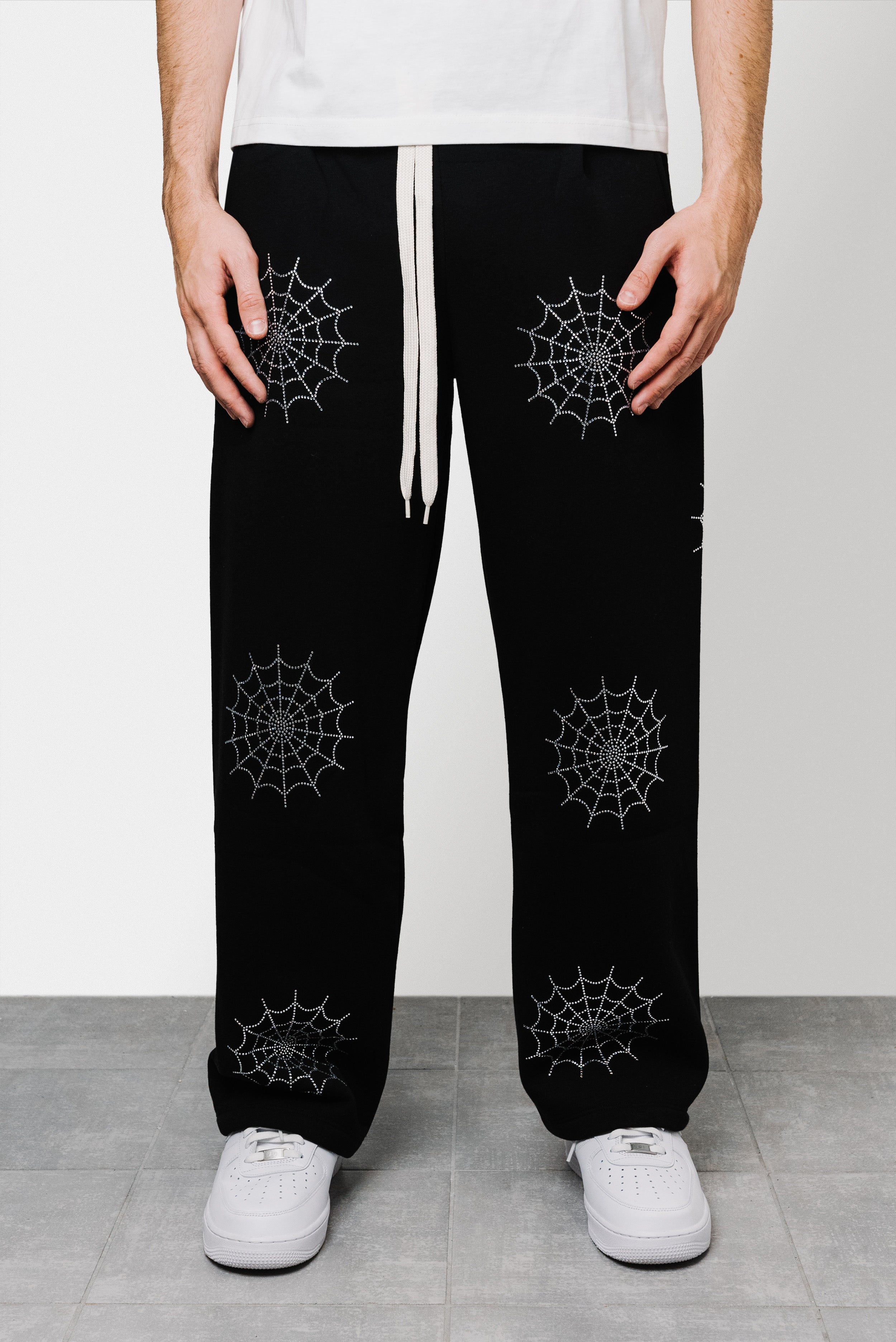 SPIDER WEB SPARCKLY PANTS BLACK - Shoebuya Brand
