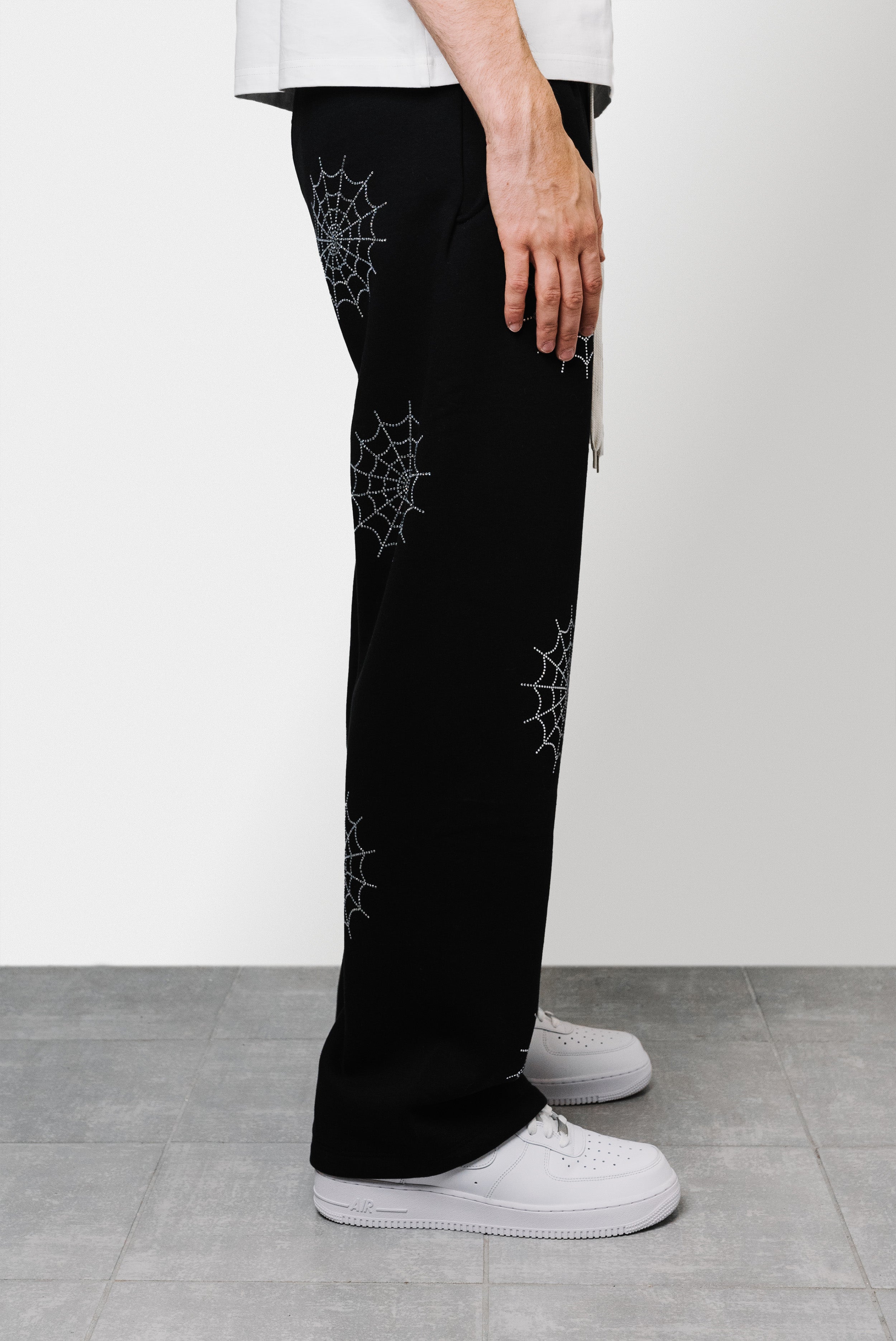 SPIDER WEB SPARCKLY PANTS BLACK - Shoebuya Brand