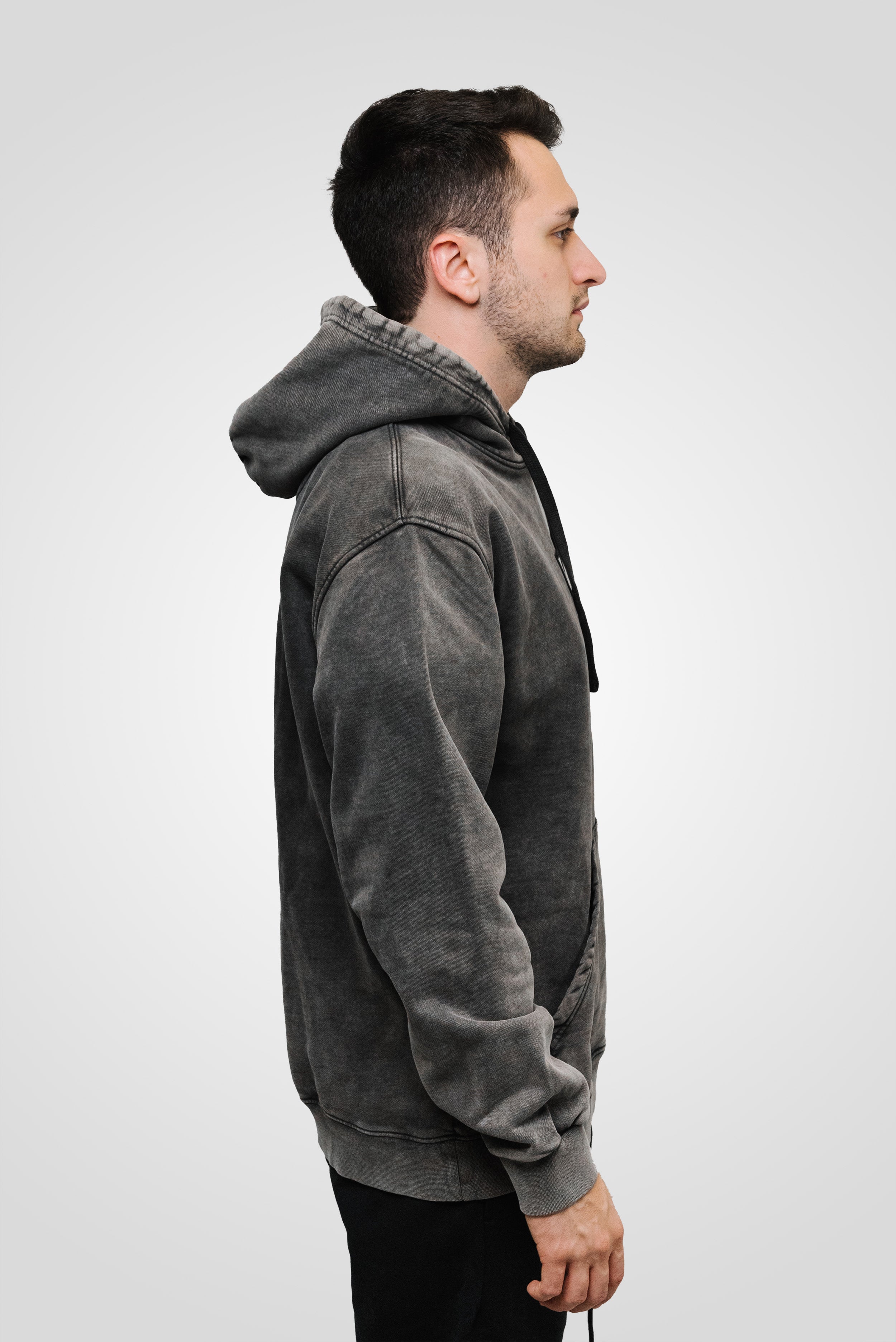 BOX LOGO HOODIE WASHED GREY - Horda Brand