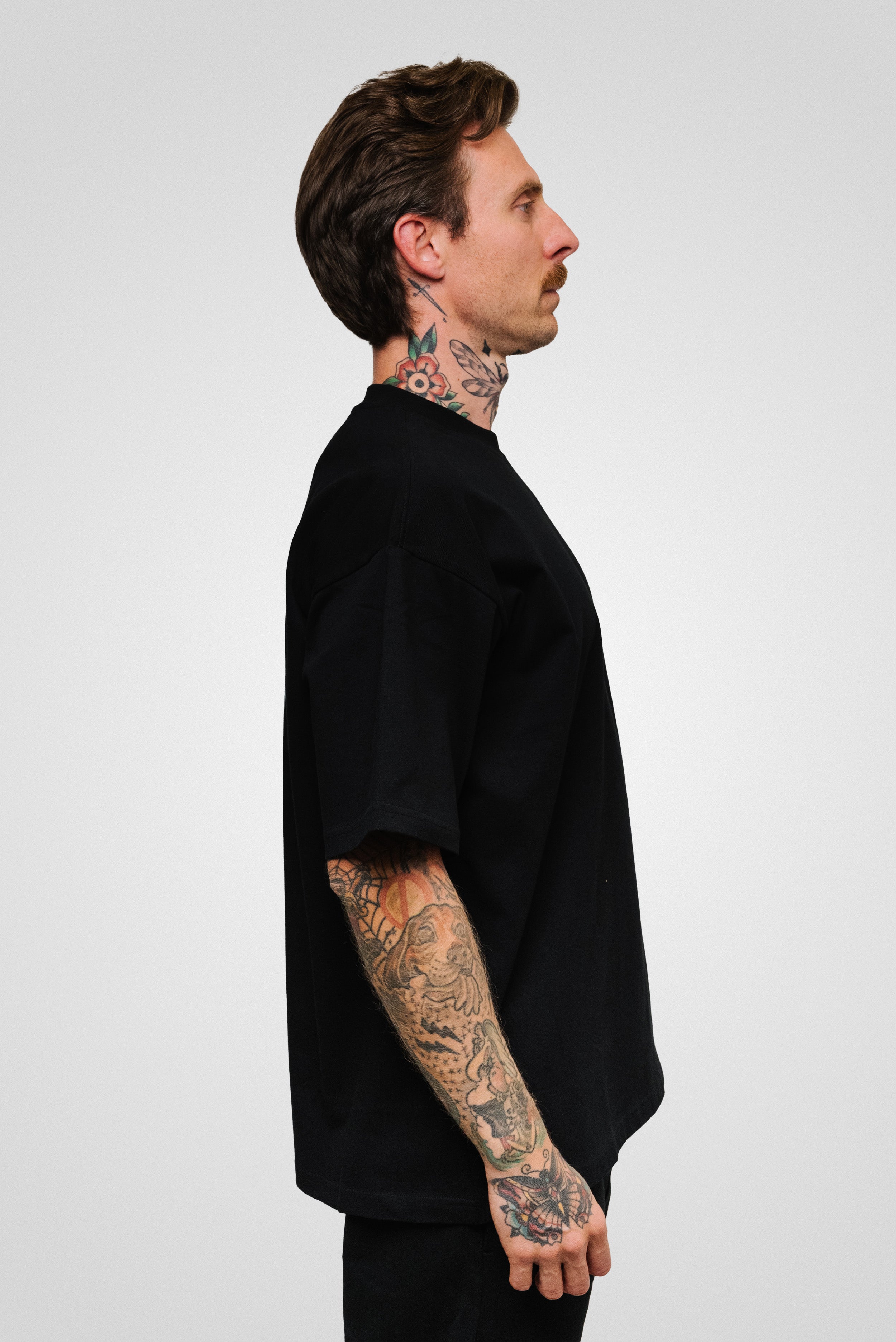 DOUBLE LOGO SHOEBUYA TEE BLACK - Shoebuya Brand