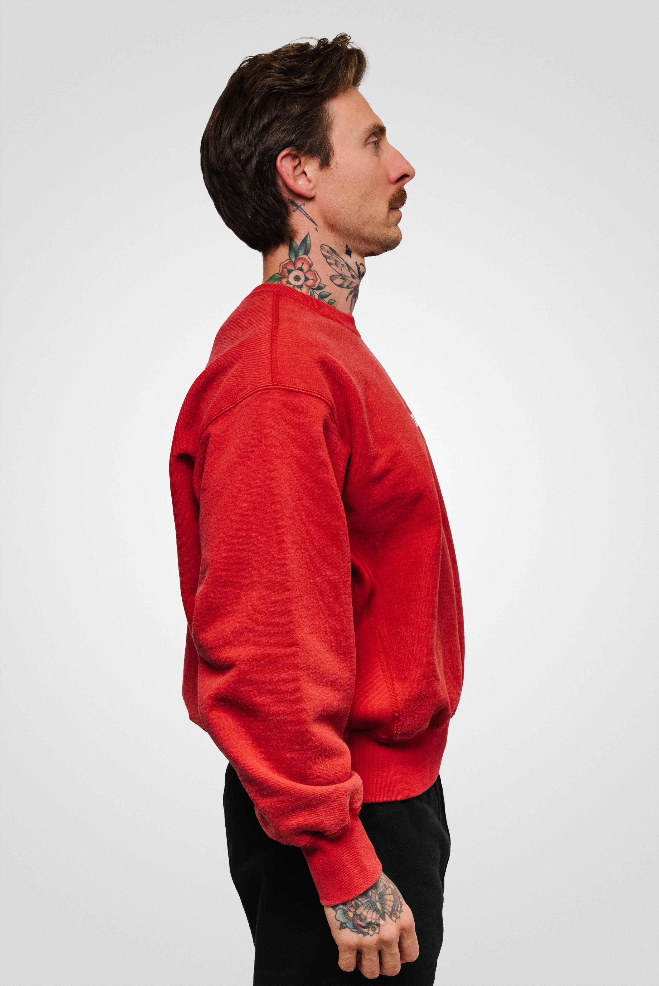 SUPREME WASHED BOX LOGO CREWNECK RED SS25