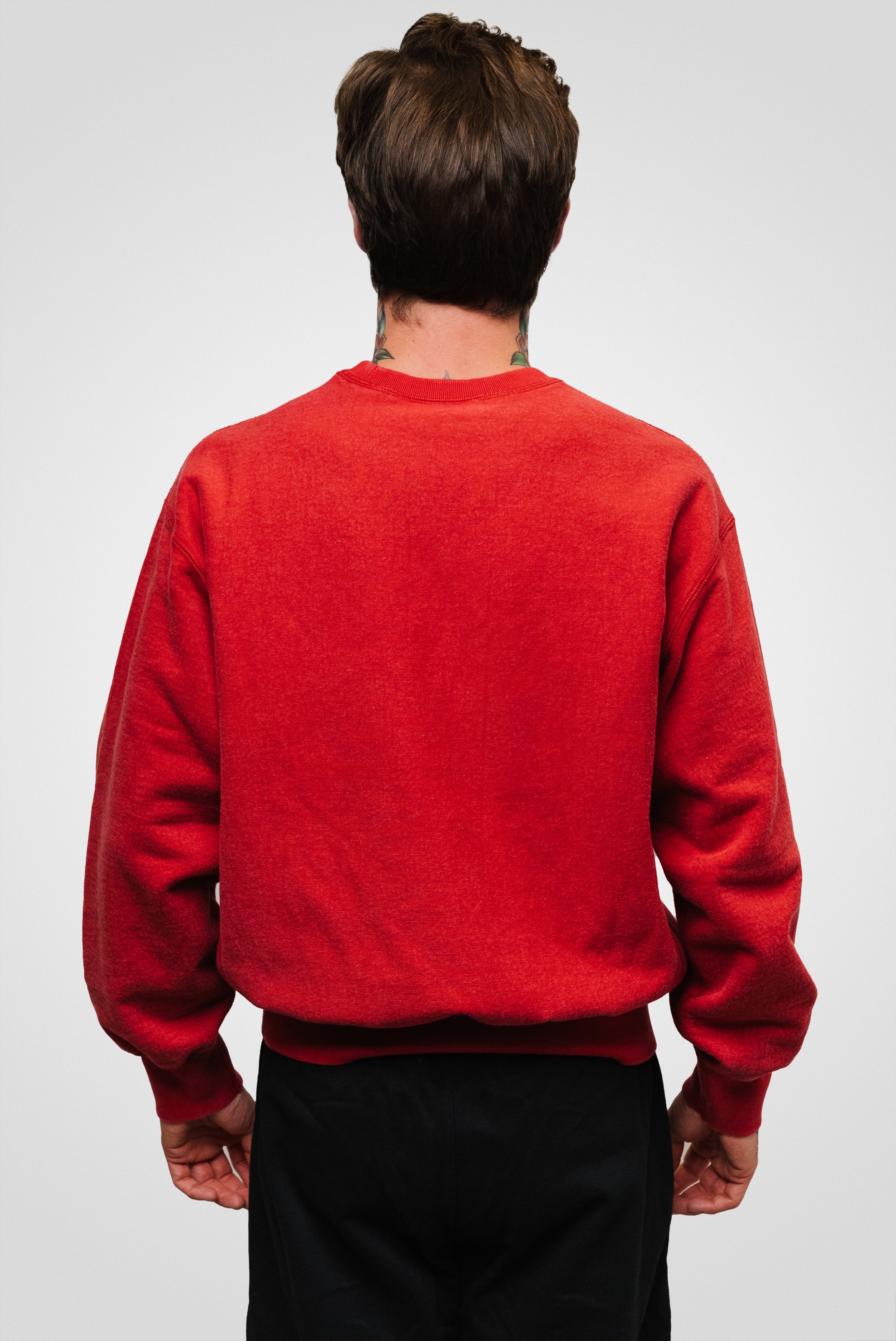 SUPREME WASHED BOX LOGO CREWNECK RED SS25