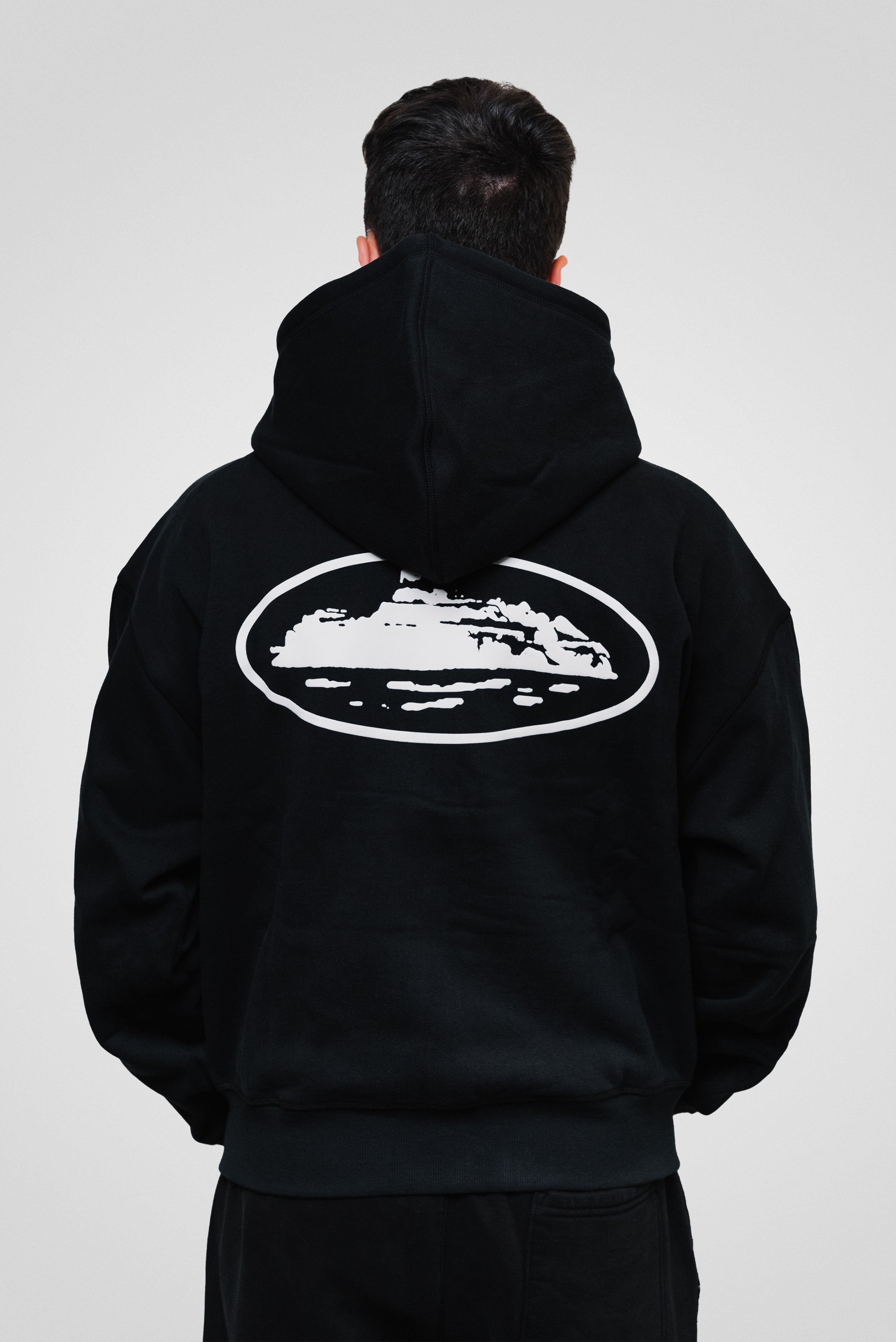 CORTEIZ ISLAND PUFF PRINT ZIP HOODIE BLACK