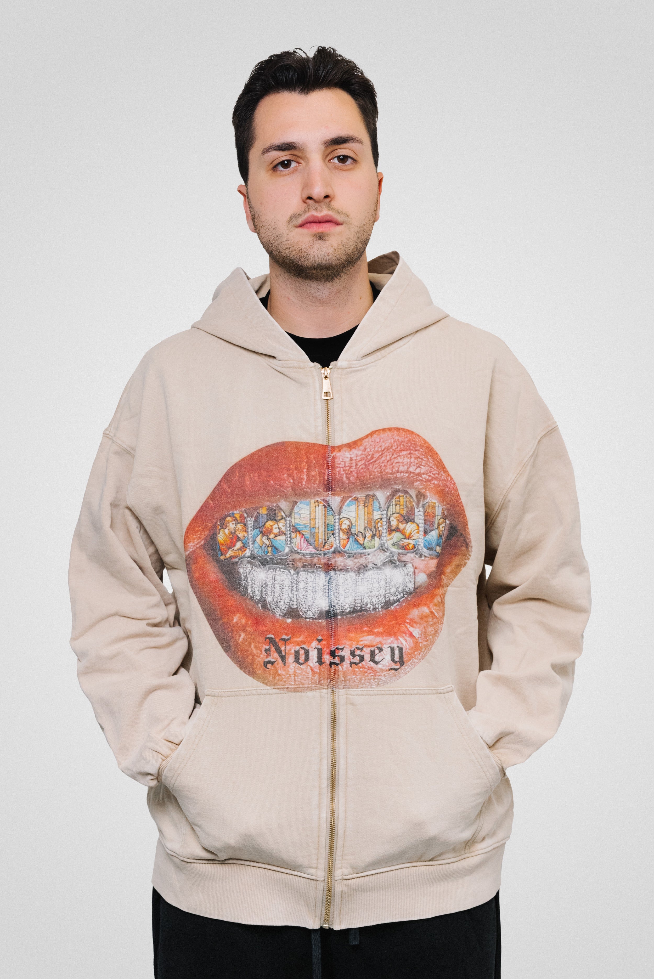 RELIGIOUS STAINED GLASS ZIP HOODIE - Noissey Brand