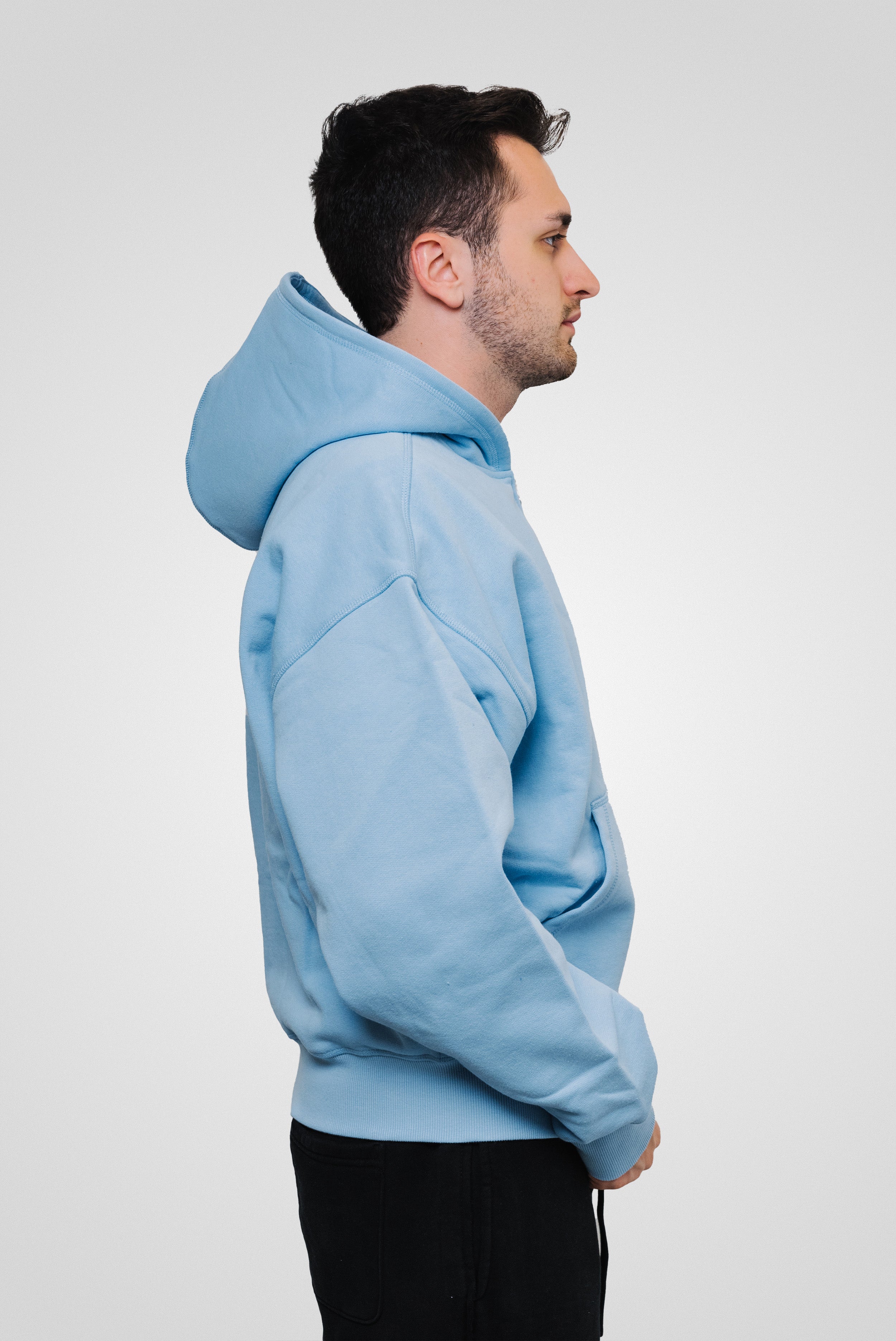 CORTEIZ ISLAND PUFF PRINT ZIP HOODIE BABY BLUE