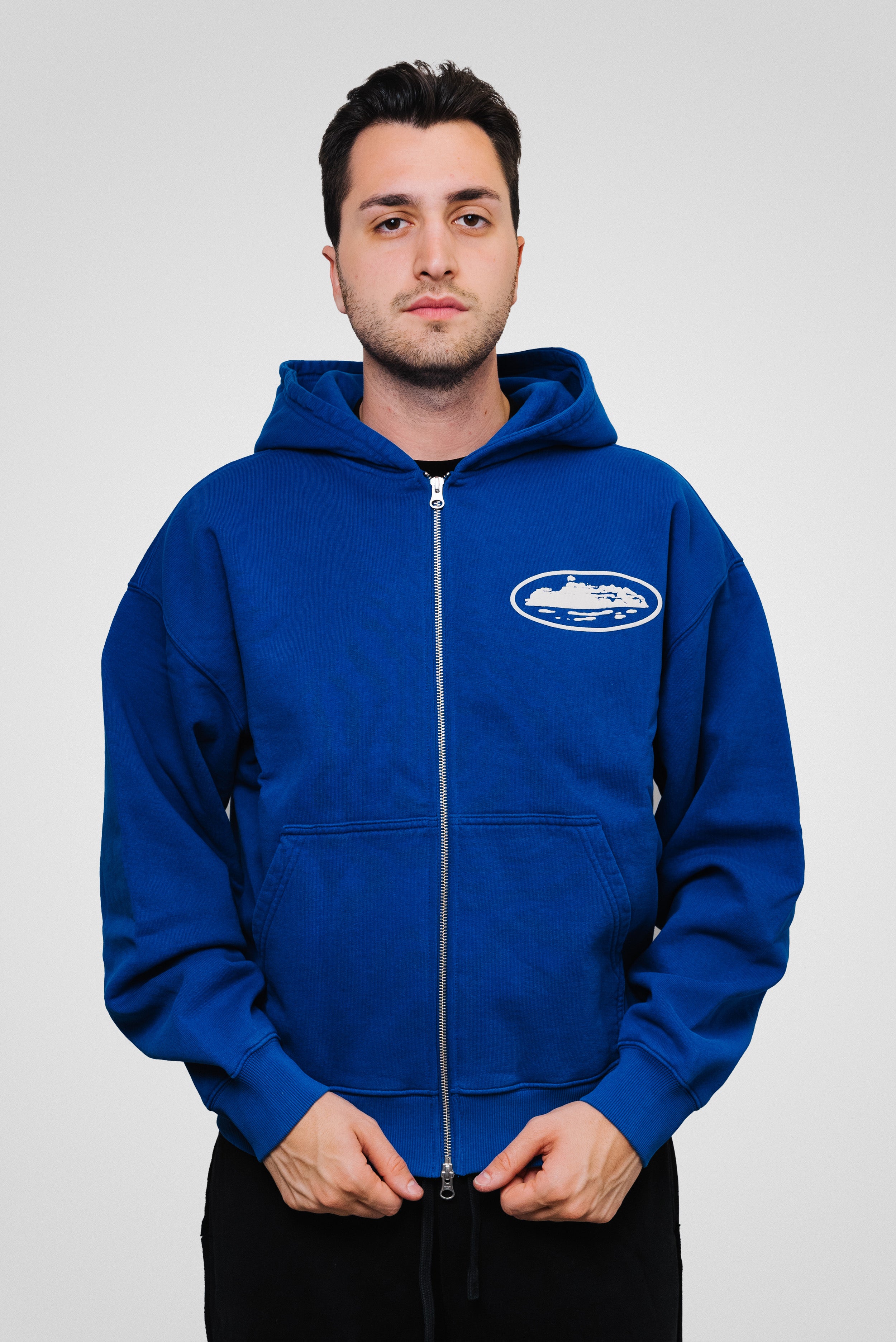 CORTEIZ ISLAND PUFF PRINT ZIP HOODIE ROYALE