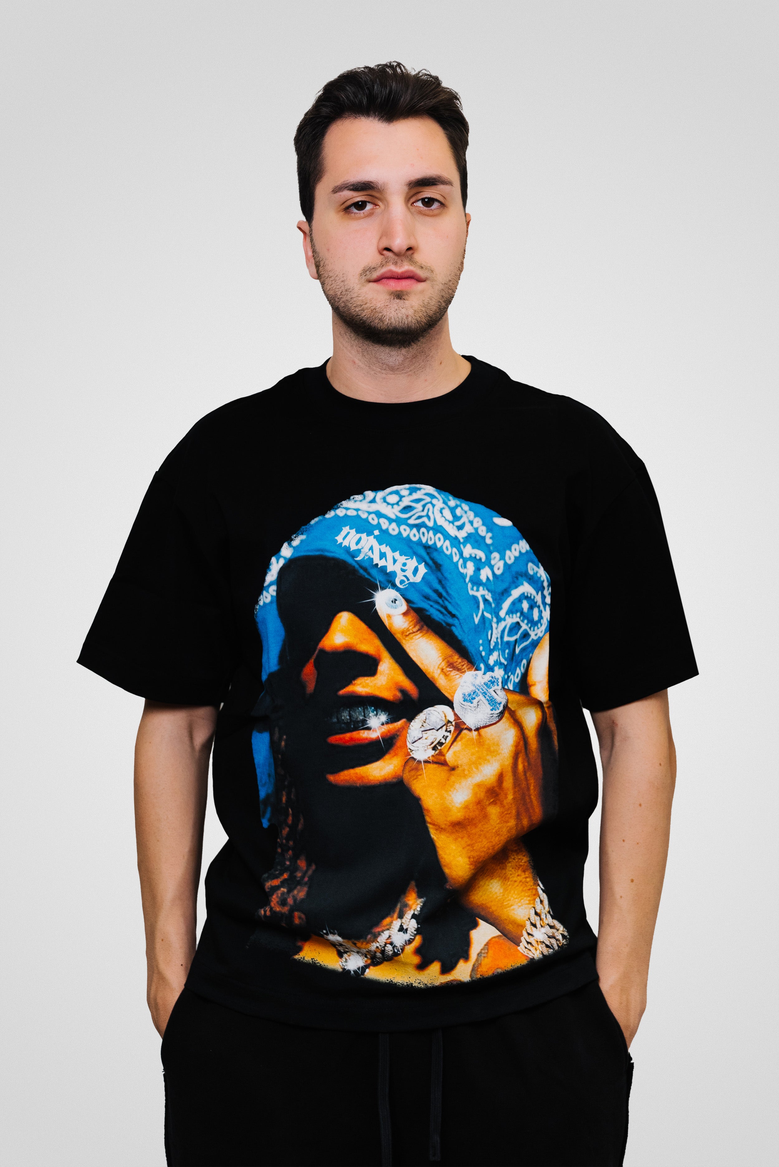 BLUE BANDANA BOXY TEE - Noissey Brand