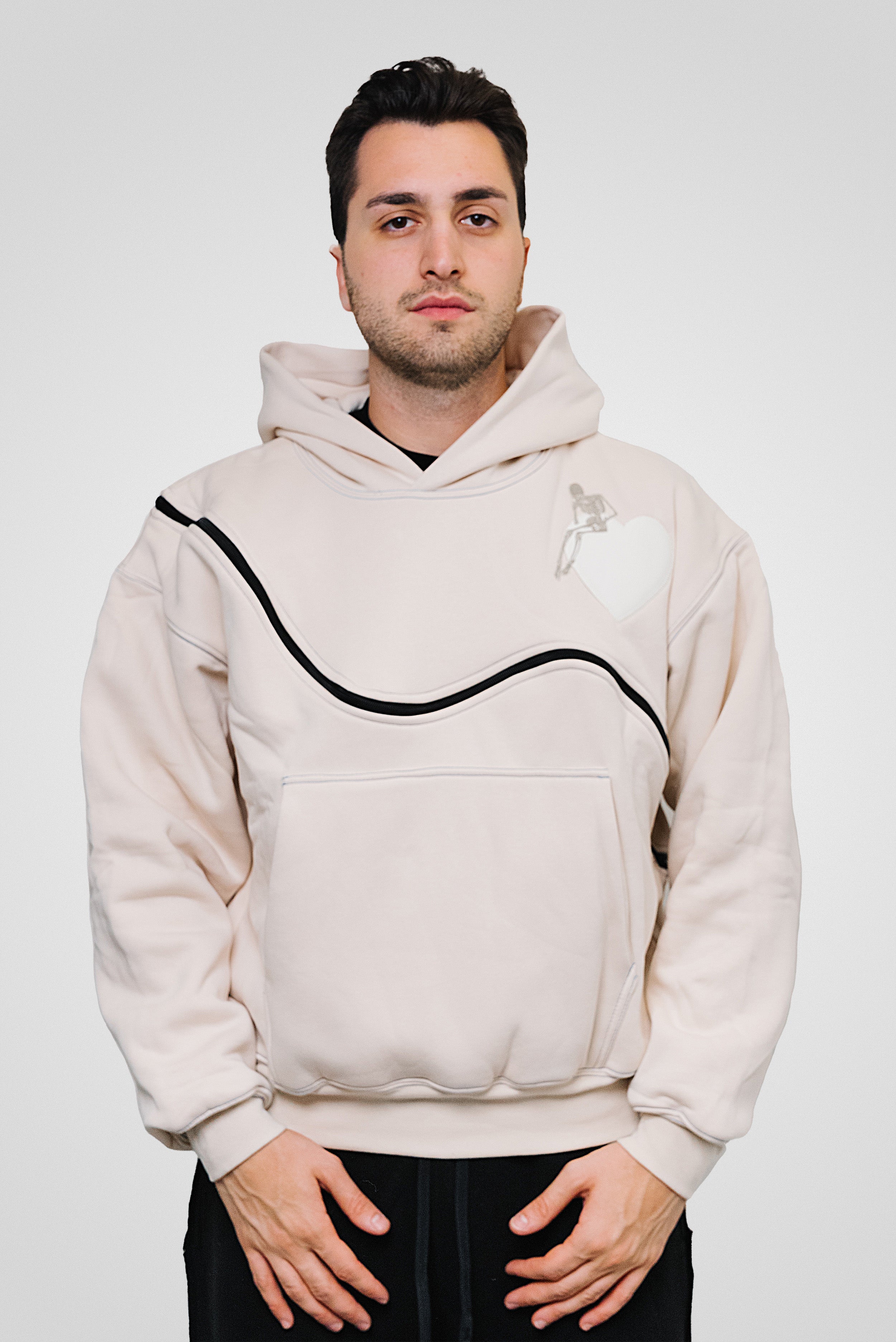 FUSION ZIP PERFECT HOODIE CREAM - ALESSIO GIFFI