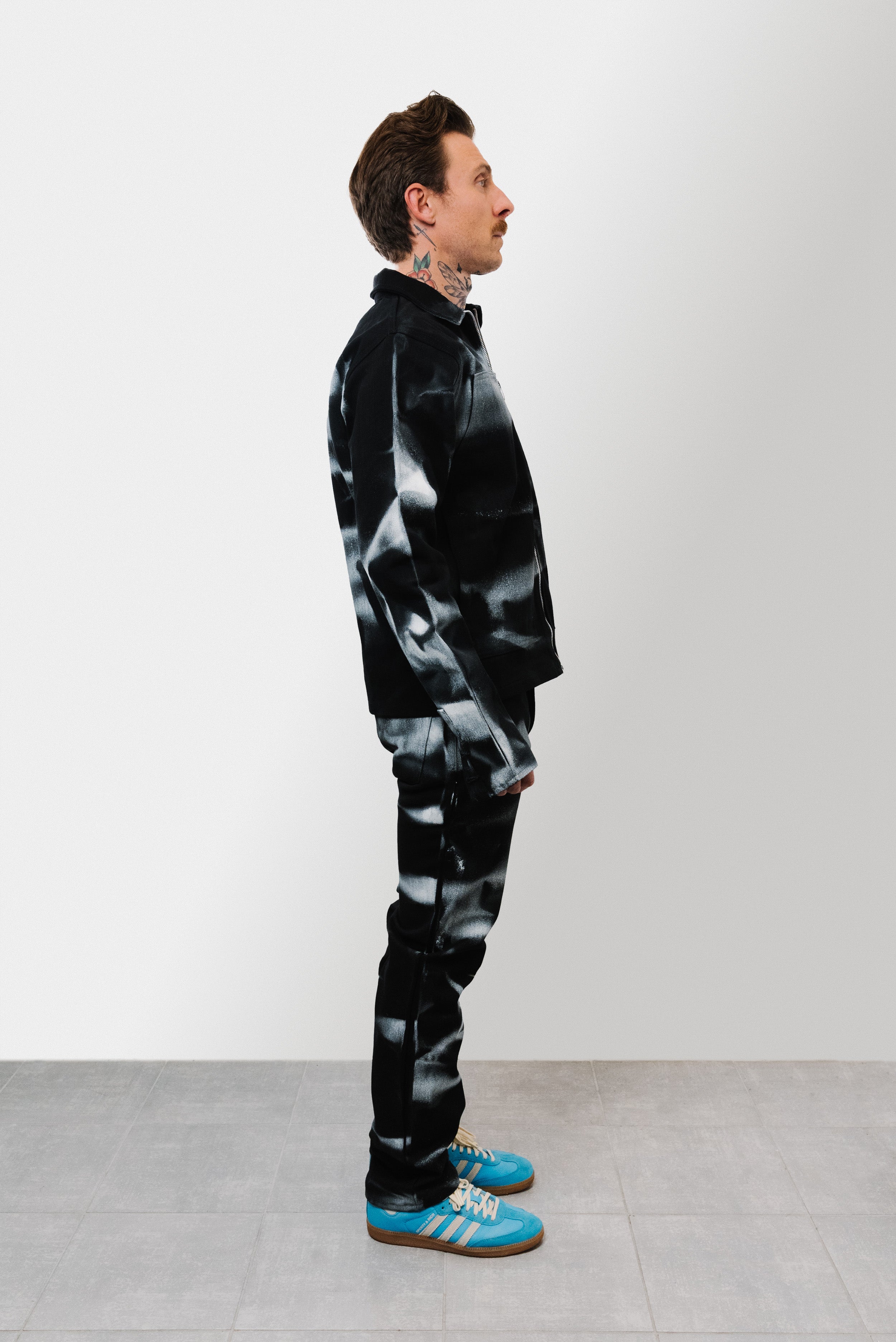 SPRAY JACKET+ JEANS BLACK/WHITE SUIT - Shoebuya Design