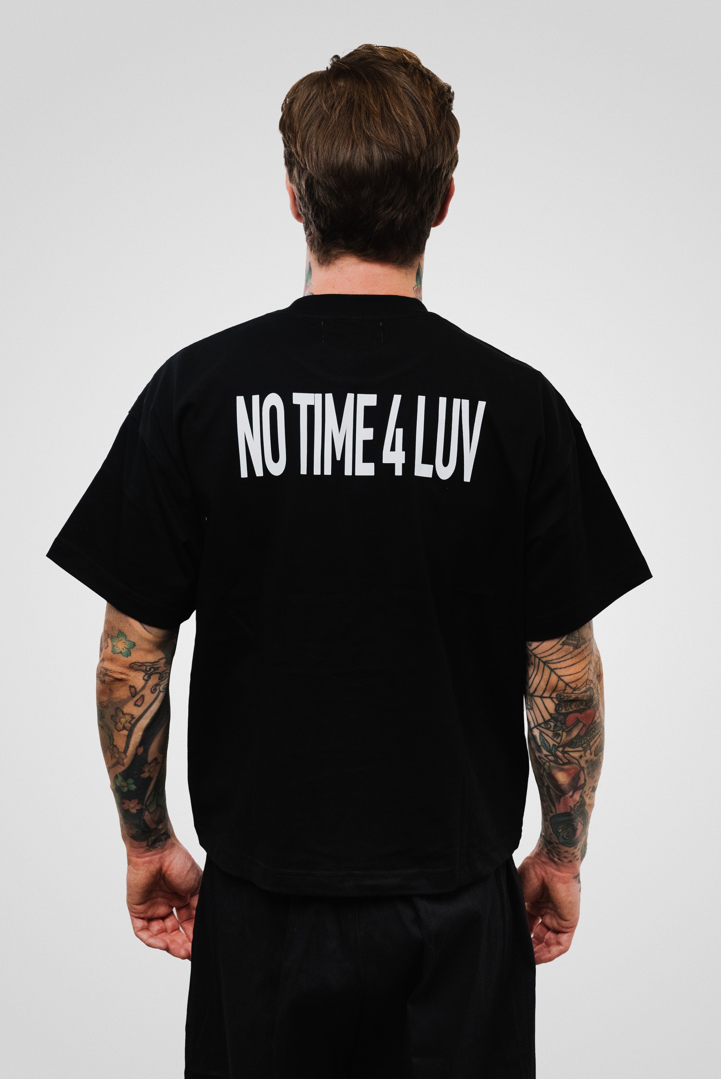 NO TIME 4 LUV BOXY TEE BLACK - Shoebuya Brand