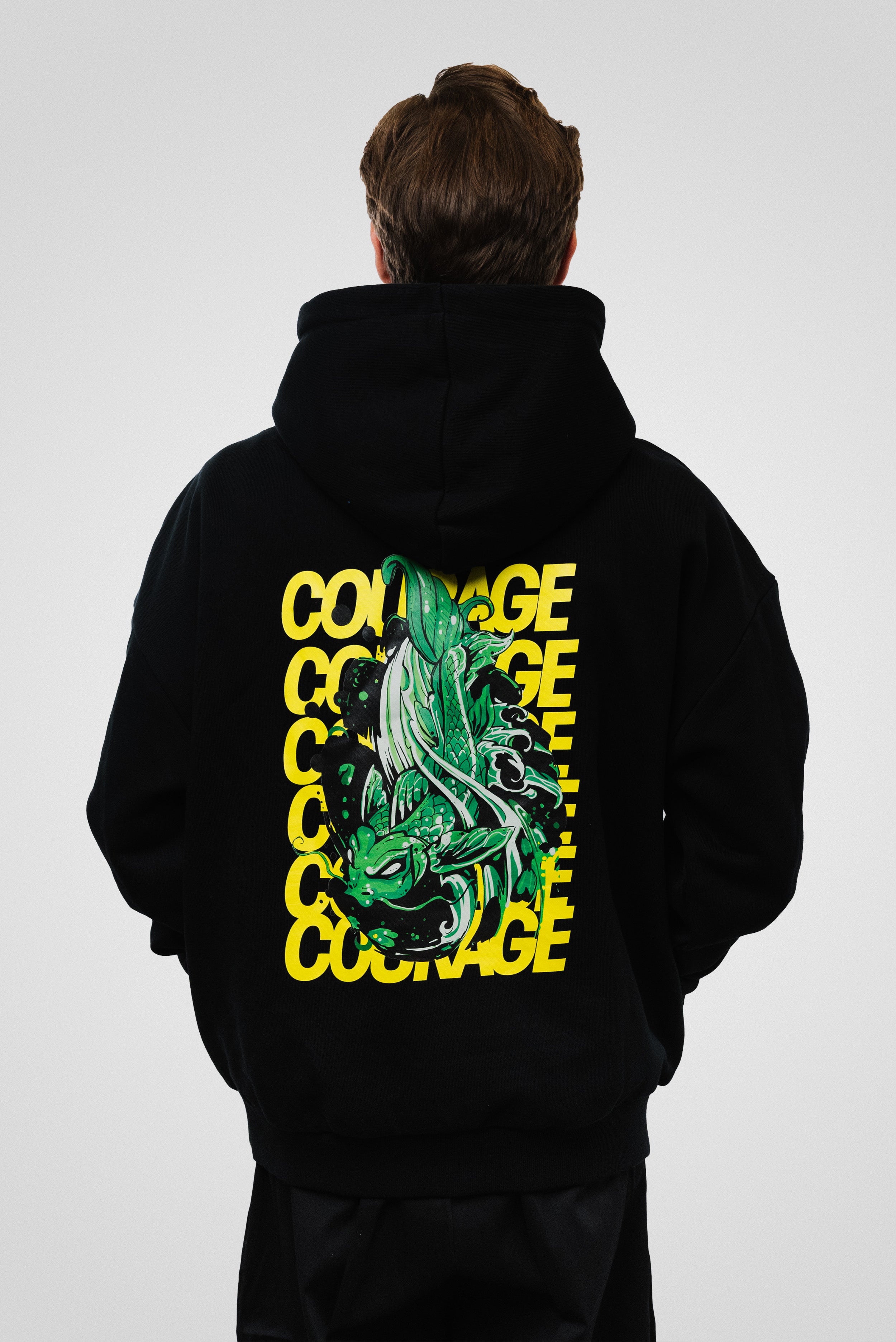 CROCCODILLE HOODIE BLACK/YELLOW - Horda Brand