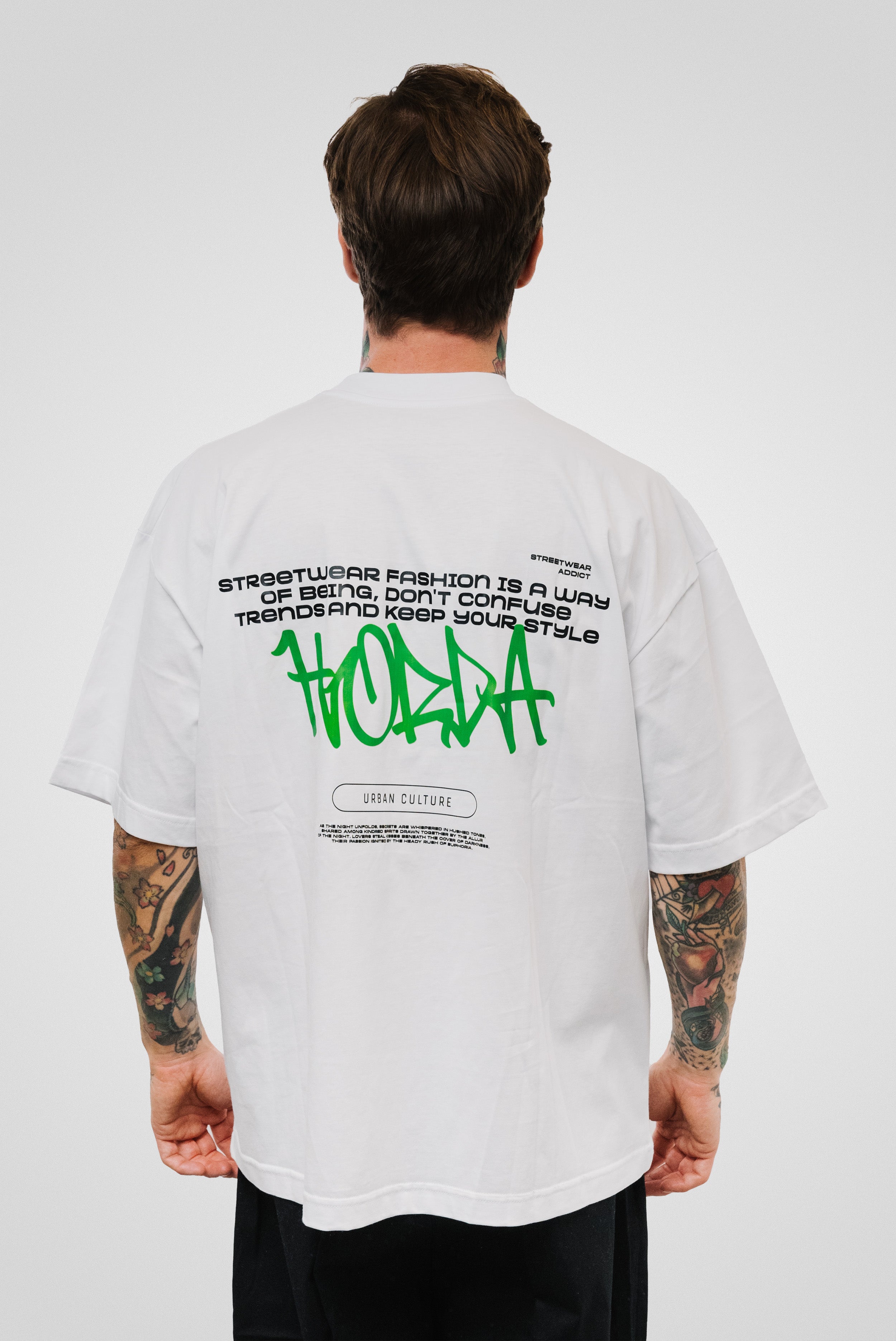 Y2K STREET TEE WHITE/GREEN - Horda Brand