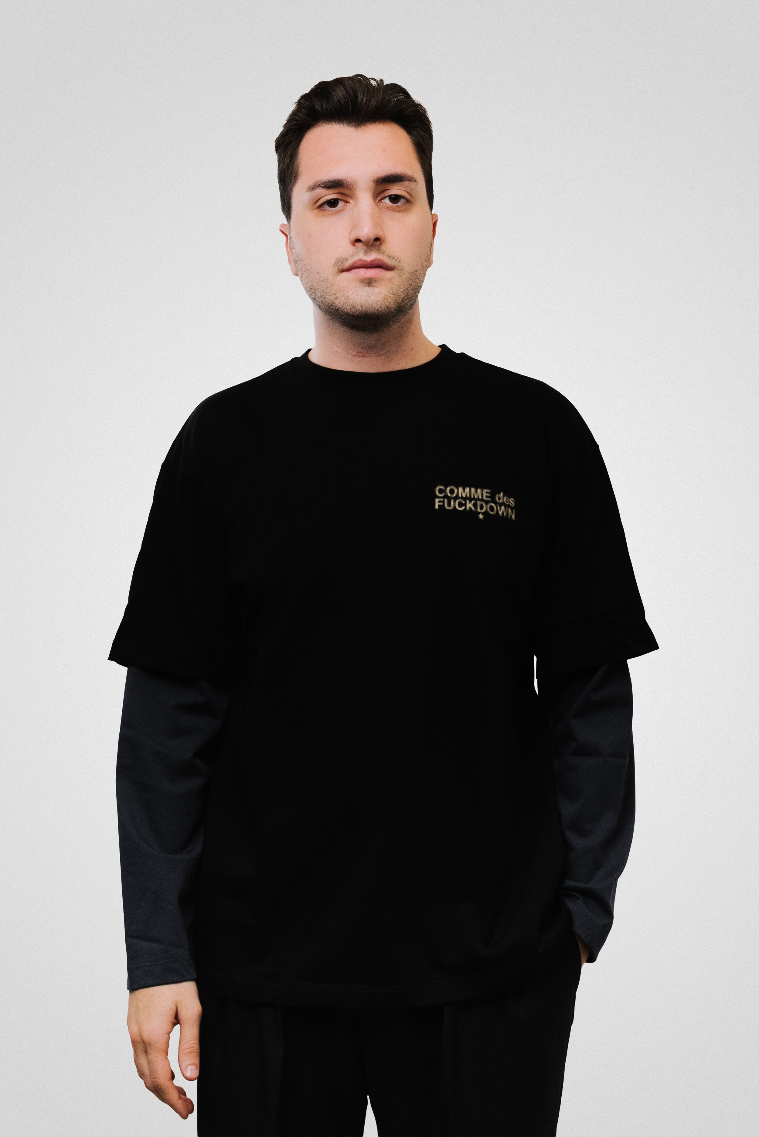 USED PRINT LONGSLEEVE BLACK - Comme Des Fuckdown