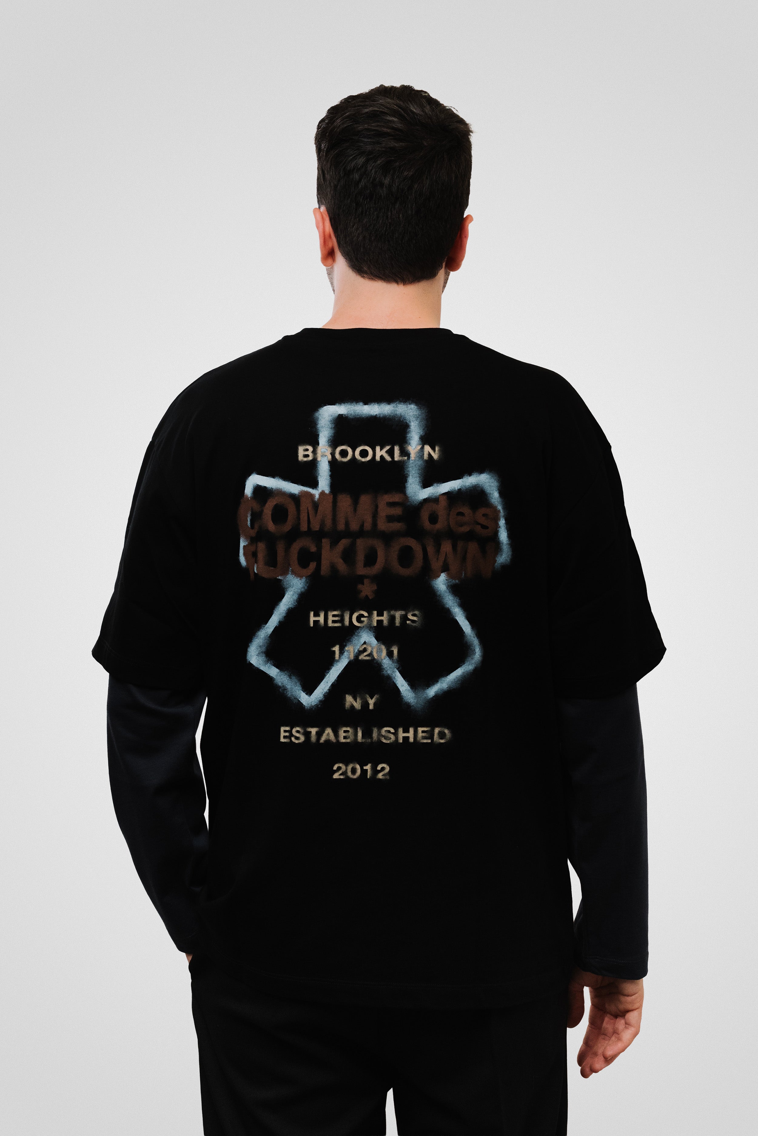 USED PRINT LONGSLEEVE BLACK - Comme Des Fuckdown