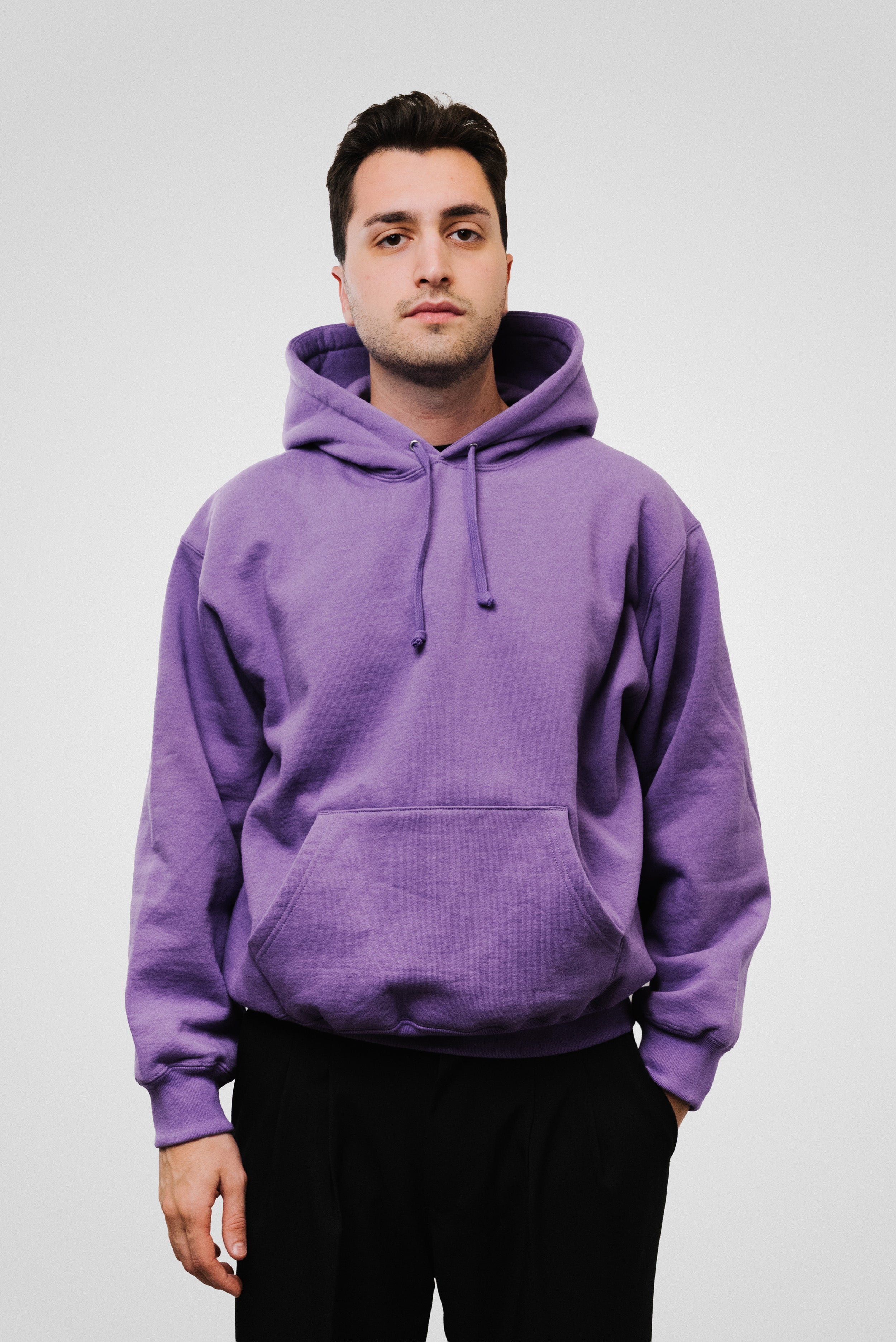 SUPREME SATIN APPLIQUE HOODIE PURPLE