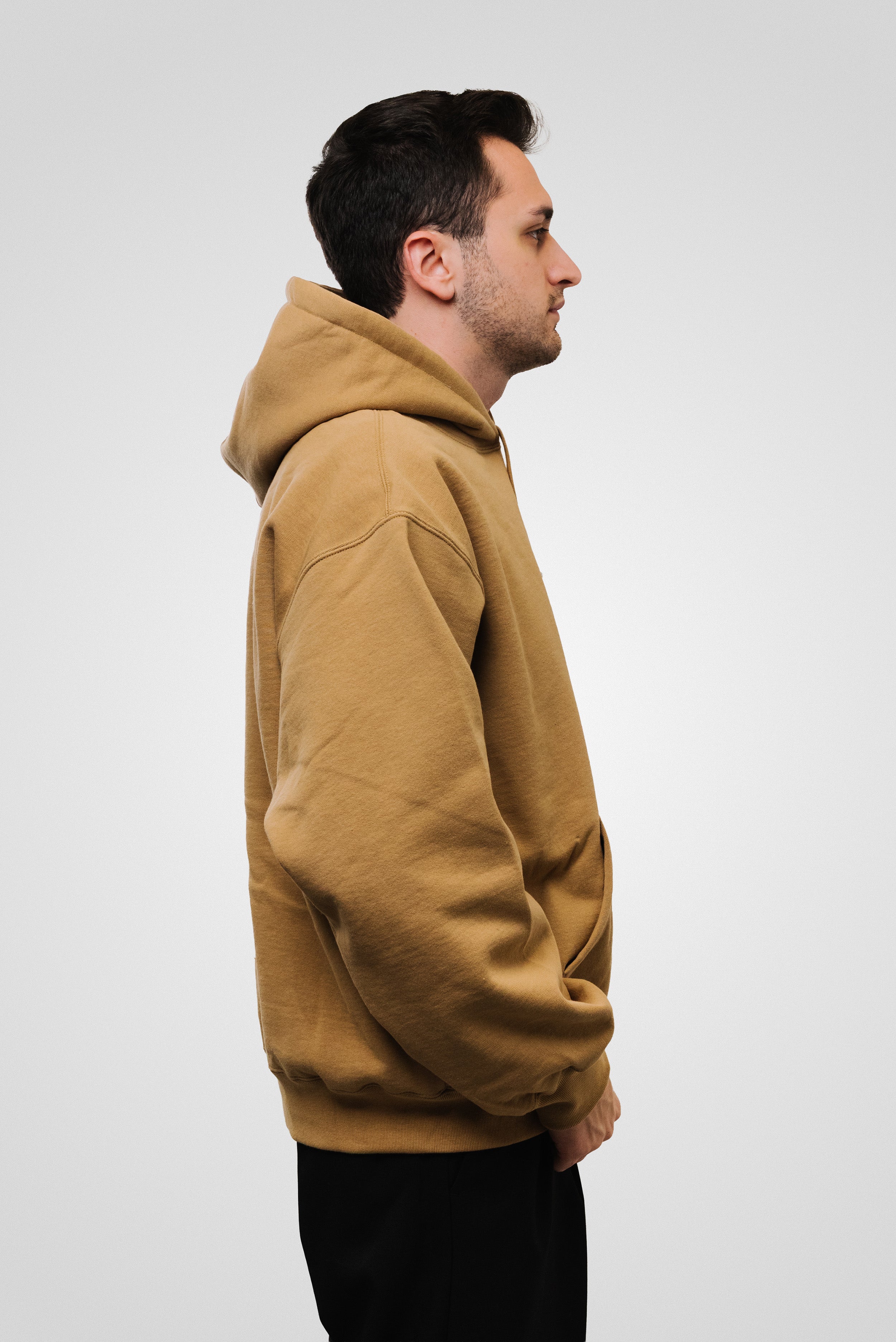 SUPREME SATIN APPLIQUE HOODIE BROWN