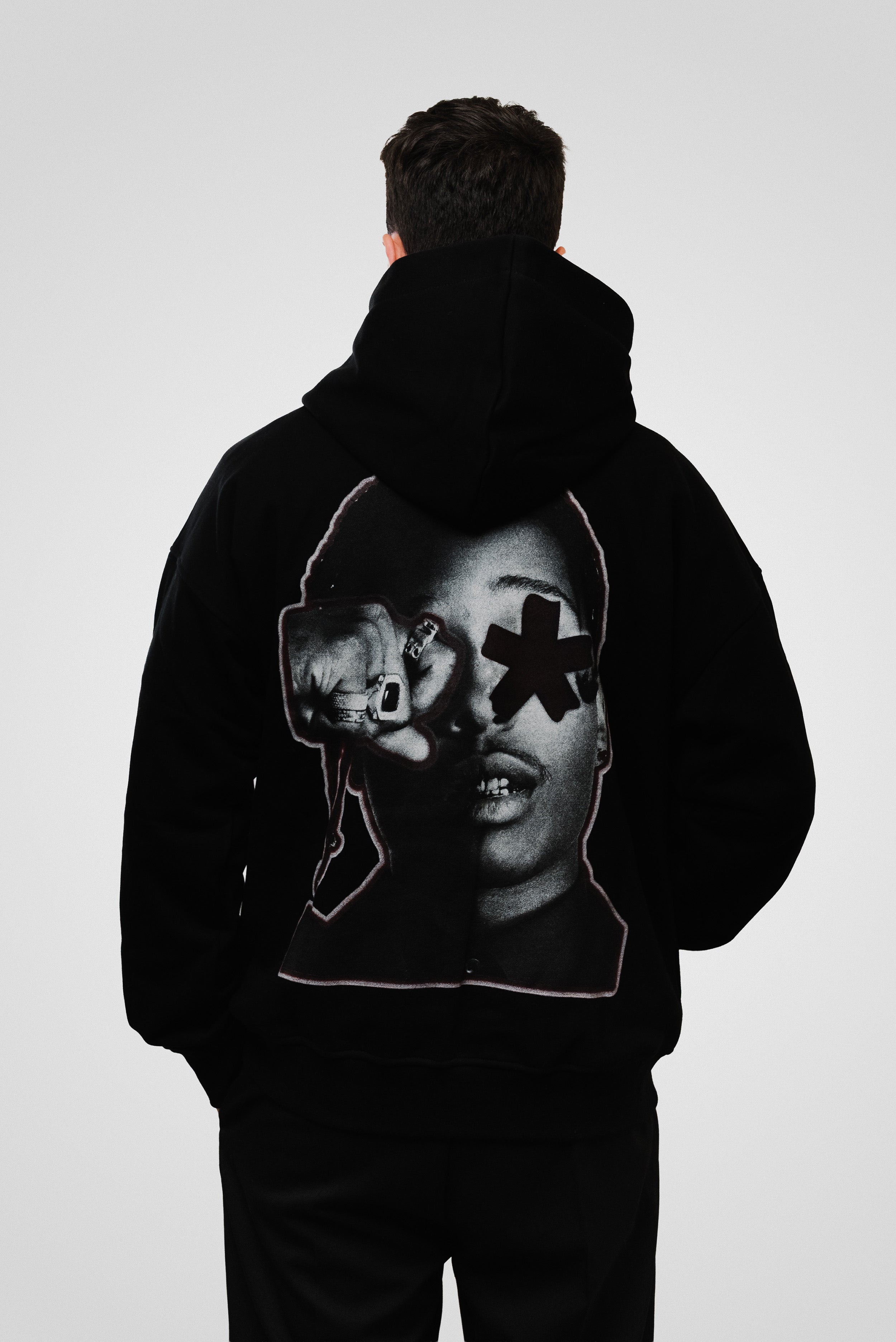 HOODIE BLACK/BORDEAUX  - Comme Des Fuckdown