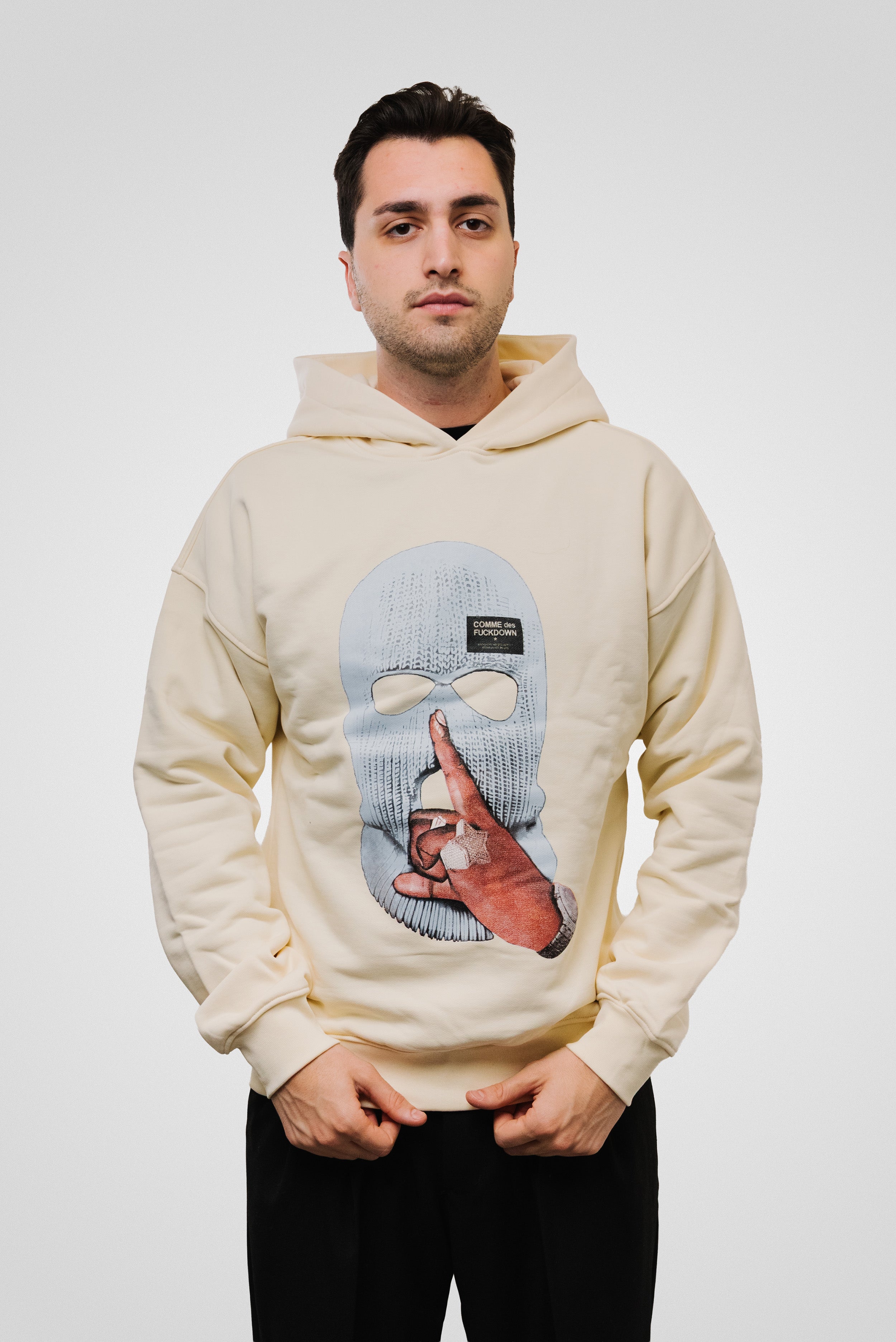 BALACLAVA HOODIE CREAM  - Comme Des Fuckdown