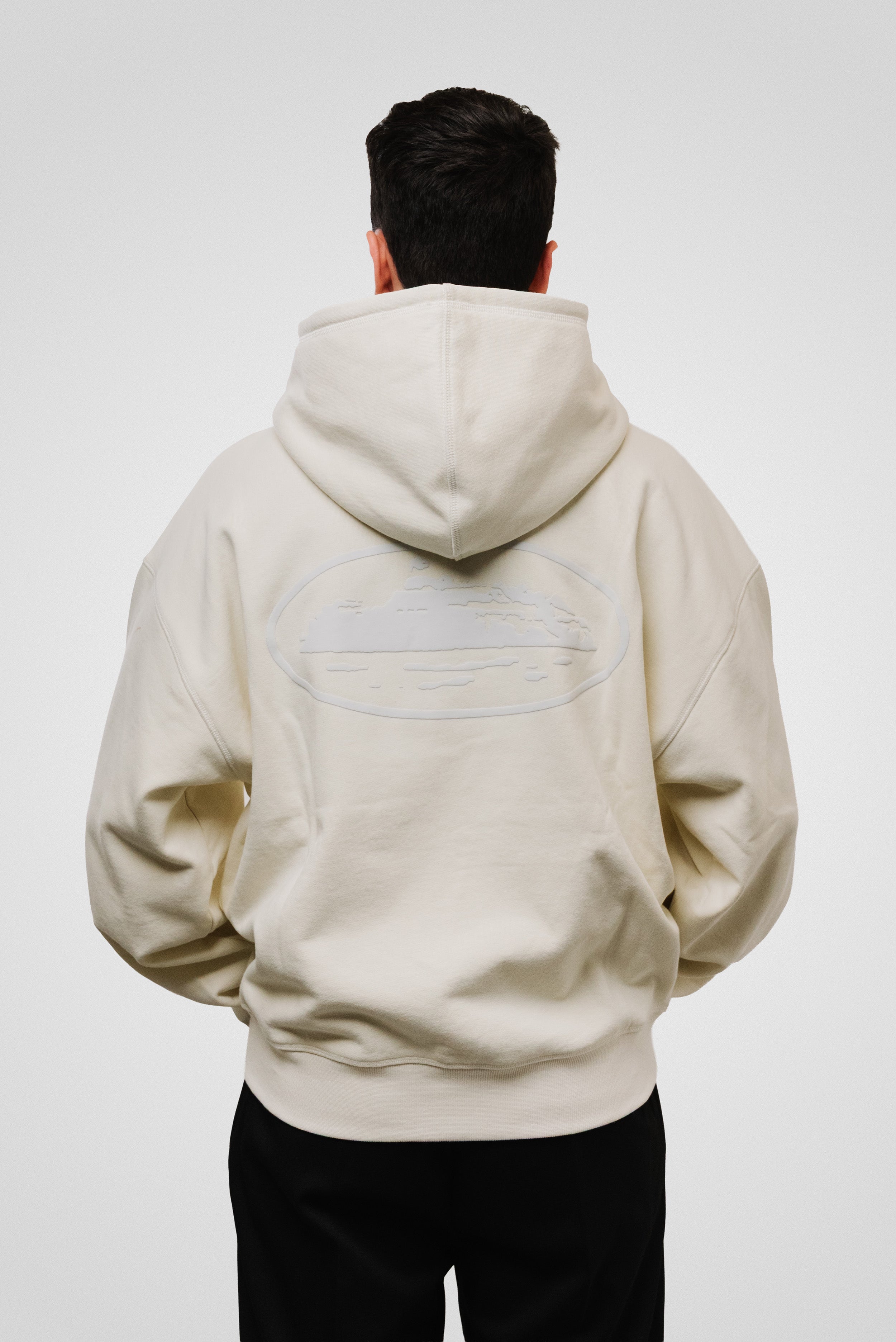 CORTEIZ ISLAND PUFF PINT ZIP HOODIE OFF WHITE