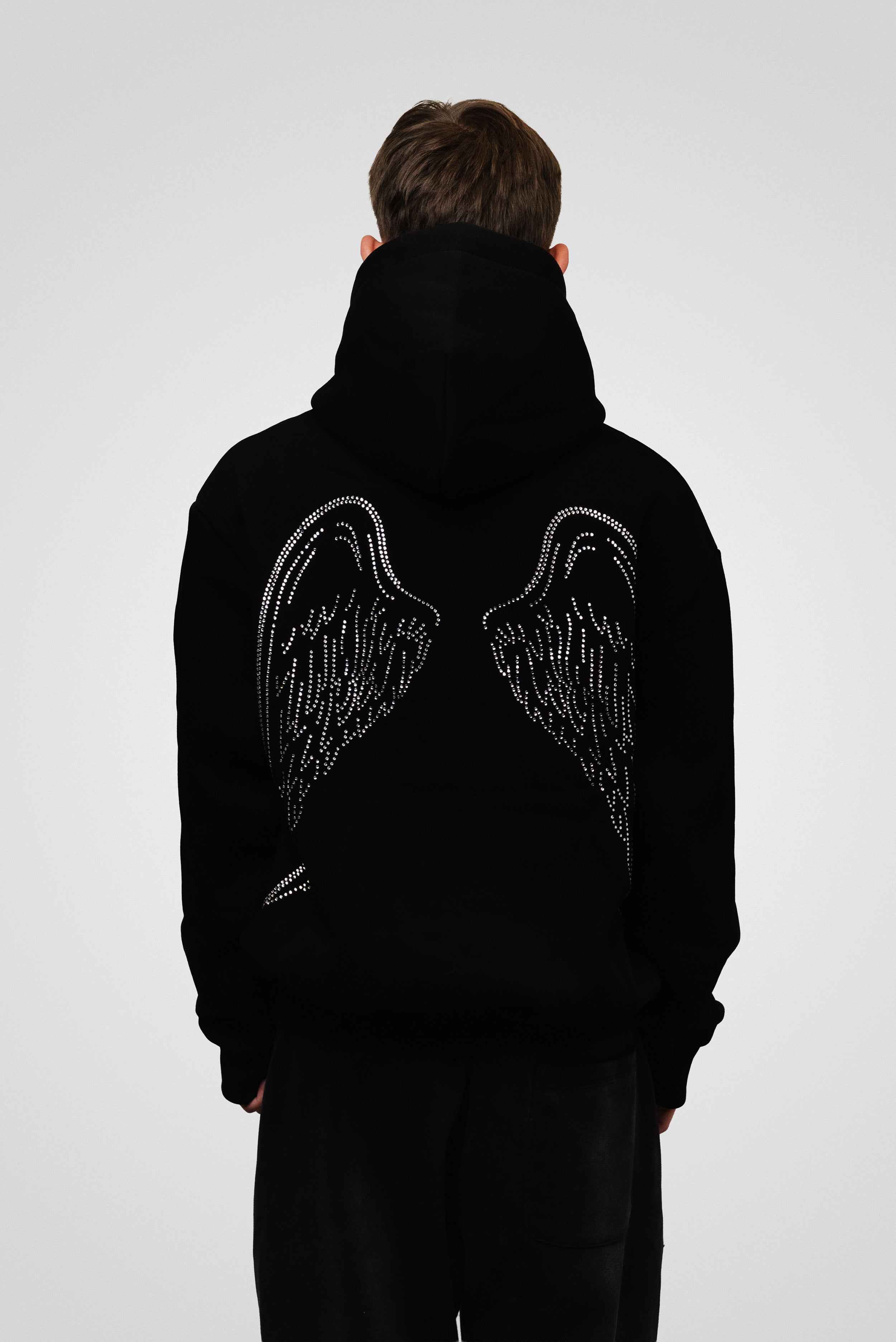 SPARKLY WINGS BLACK HOODIE - Replacement