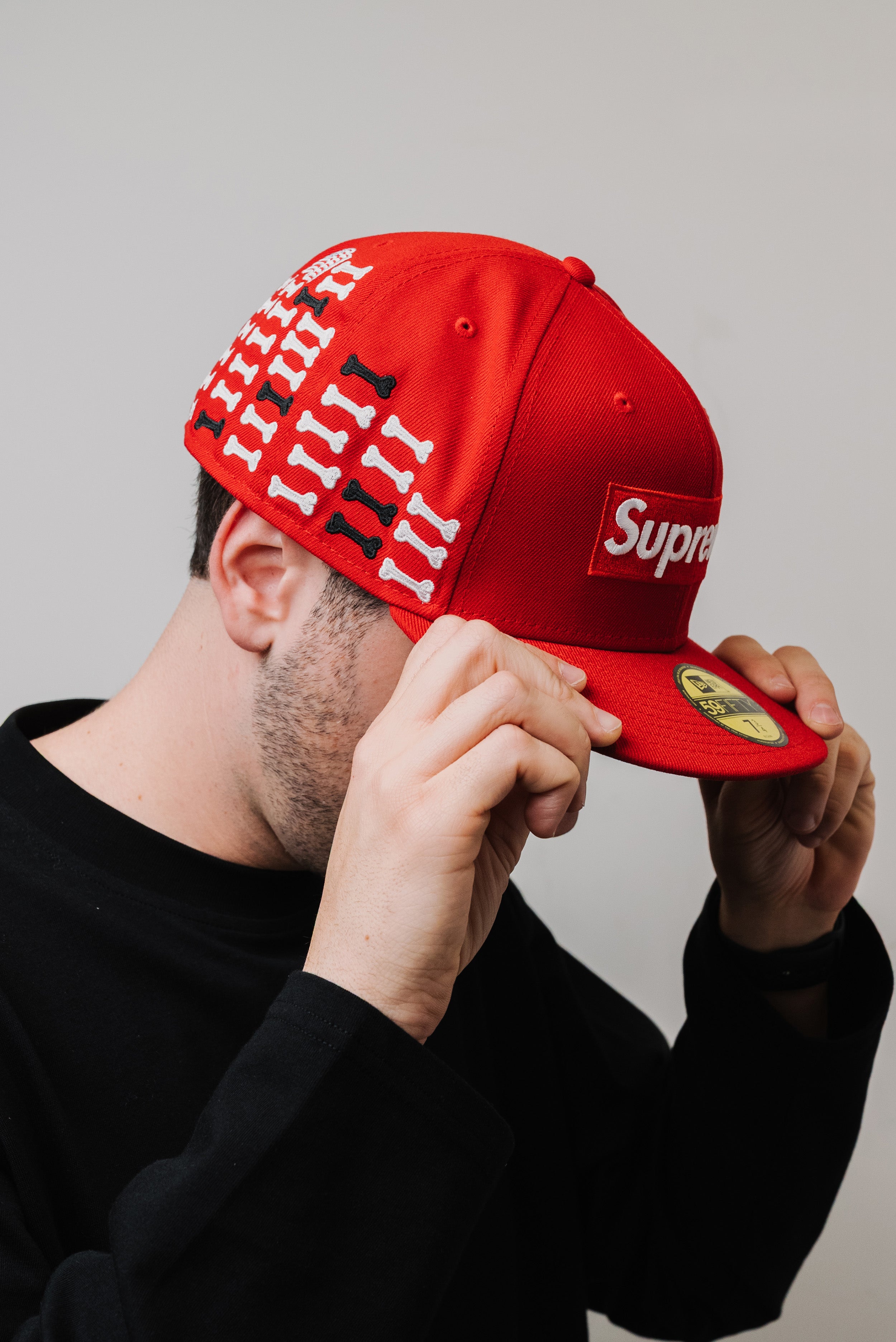 SUPREME BONES BOX LOGO NEW ERA RED CAP