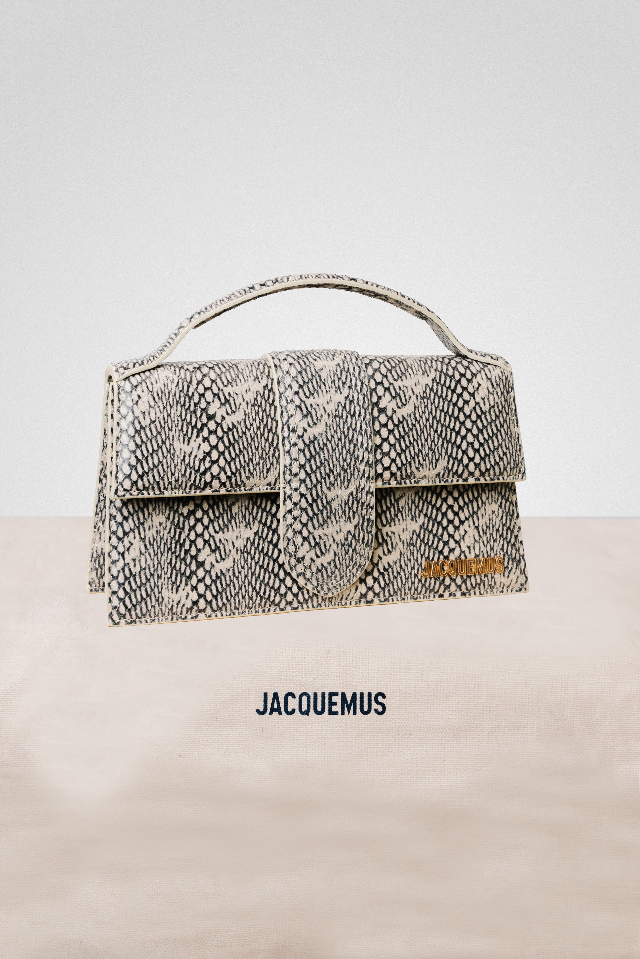 JACQUEMUS LE GRAND BAMBINO CROSSBODY FLAP BAG SNAKE