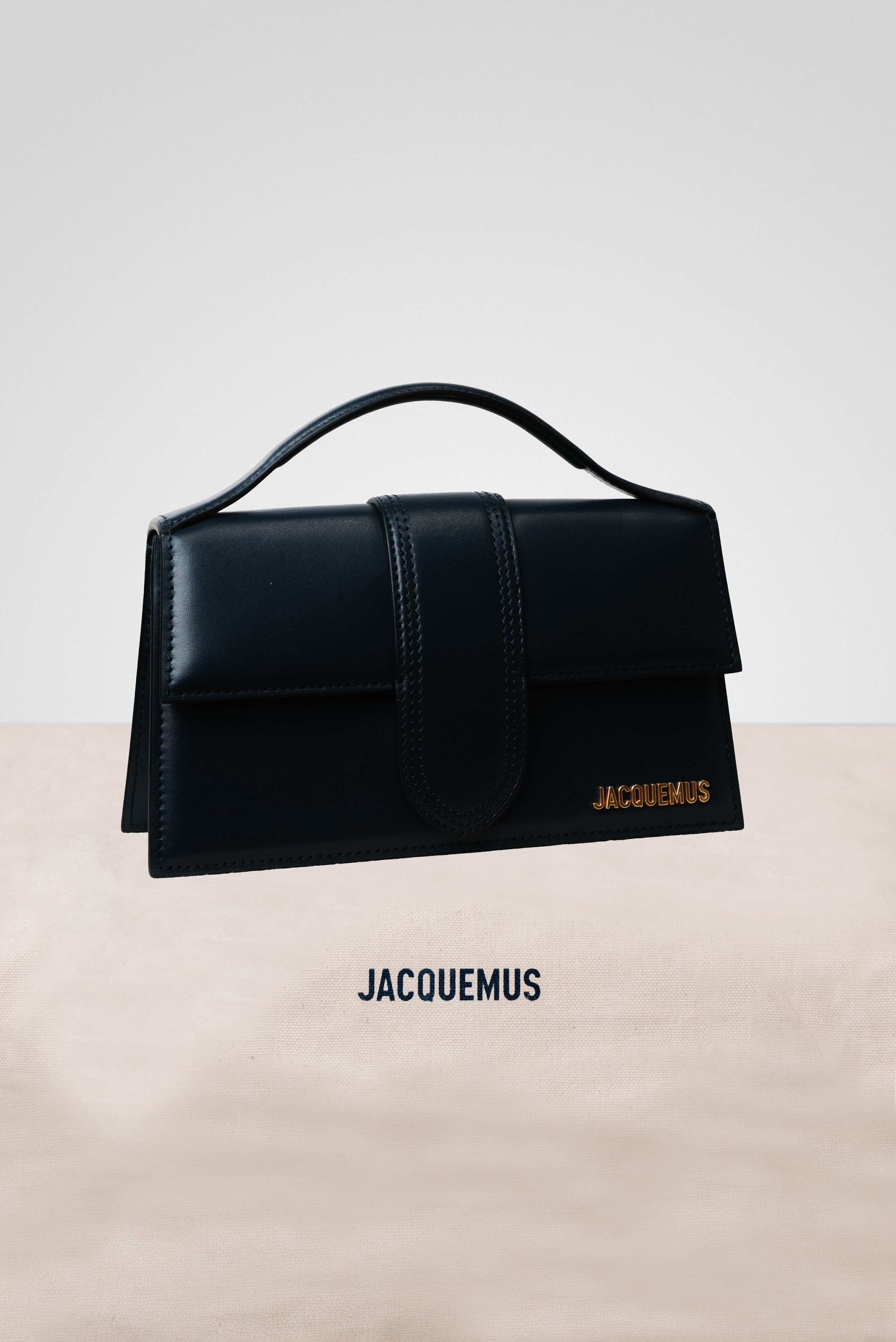 JACQUEMUS LE GRAND BAMBINO CROSSBODY FLAP BAG NAVY BLUE