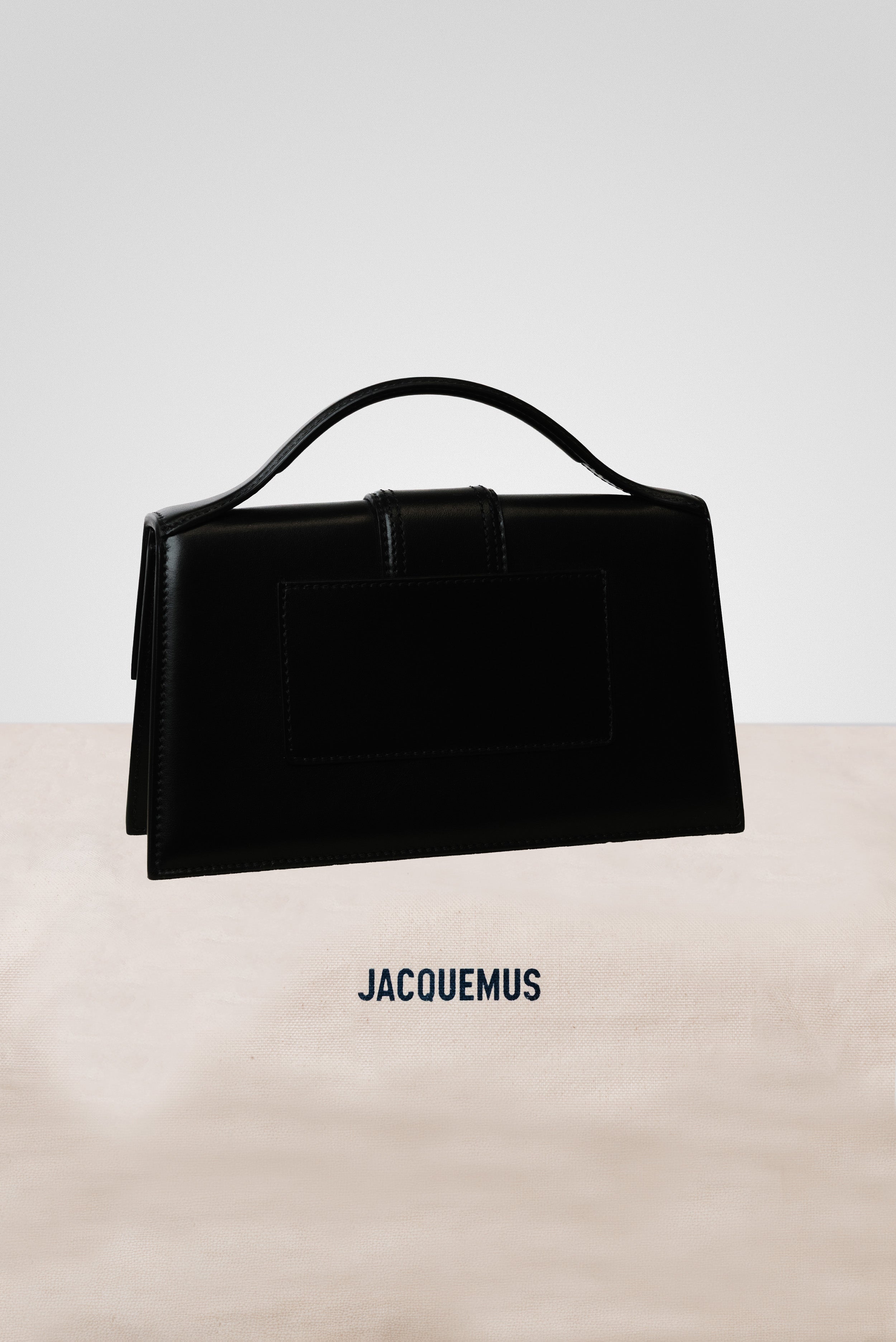 JACQUEMUS LE GRAND BAMBINO CROSSBODY FLAP BAG BLACK SILVER