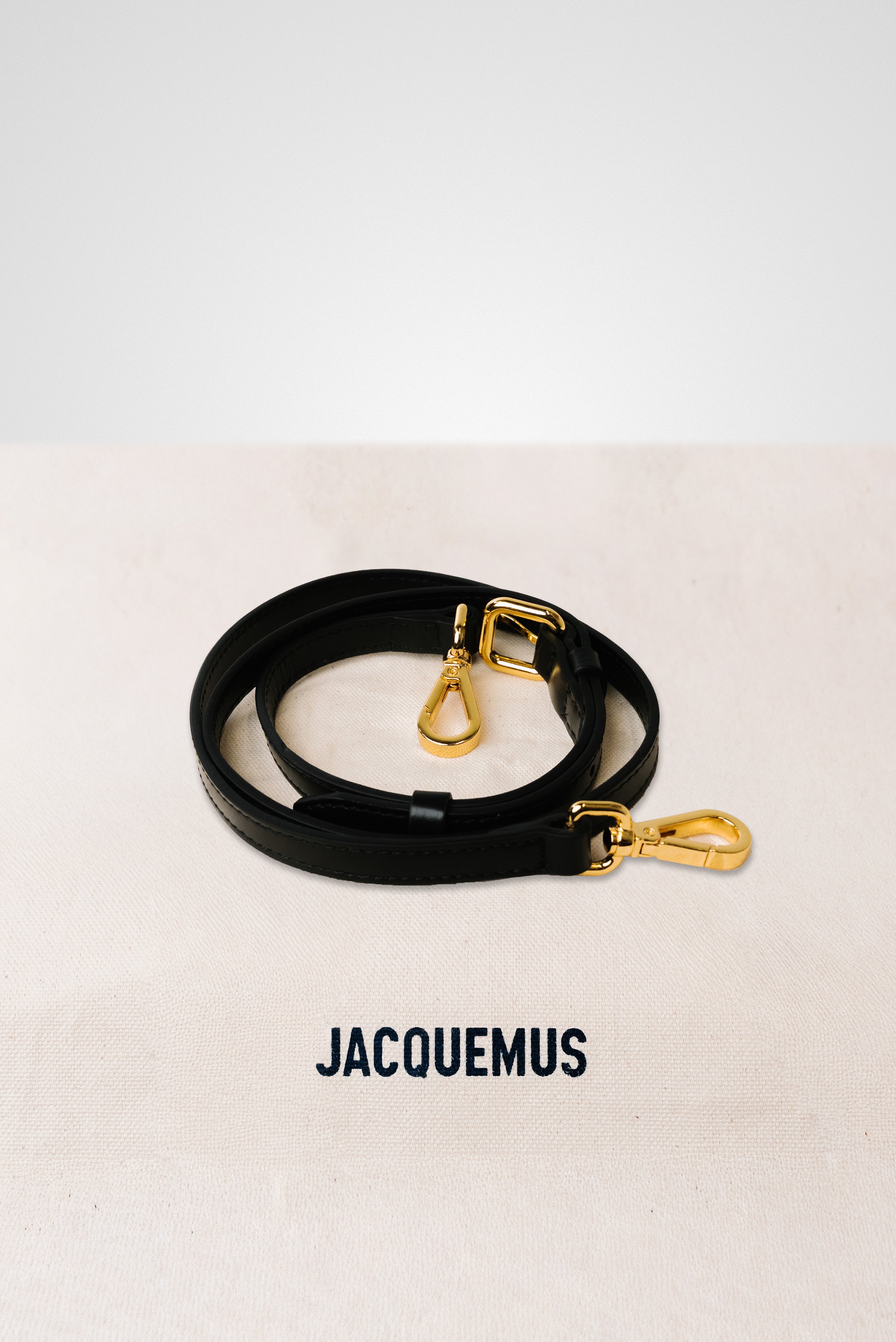 JACQUEMUS LE GRAND BAMBINO CROSSBOD STRAP HANDBAG BLACK GOLD