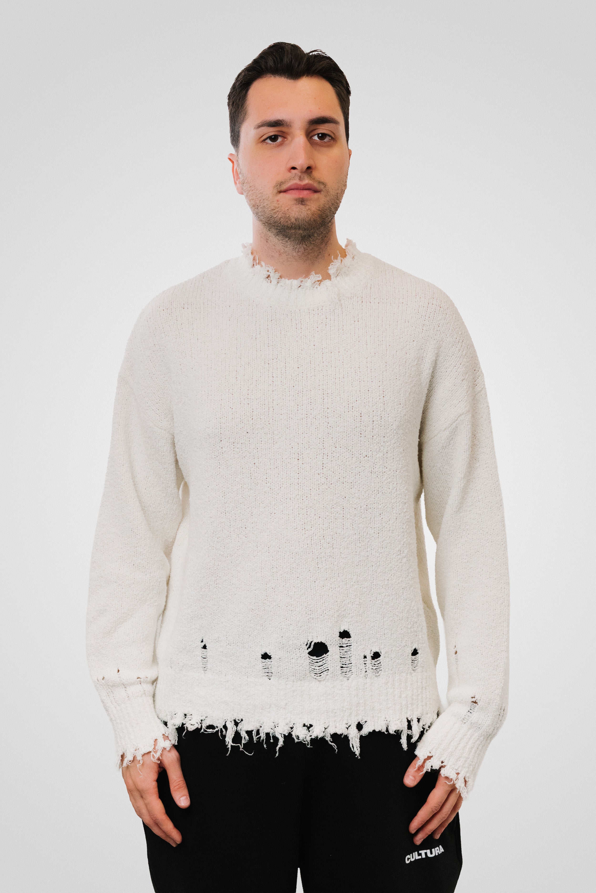 WHITE SWEATER - We Are All Ash