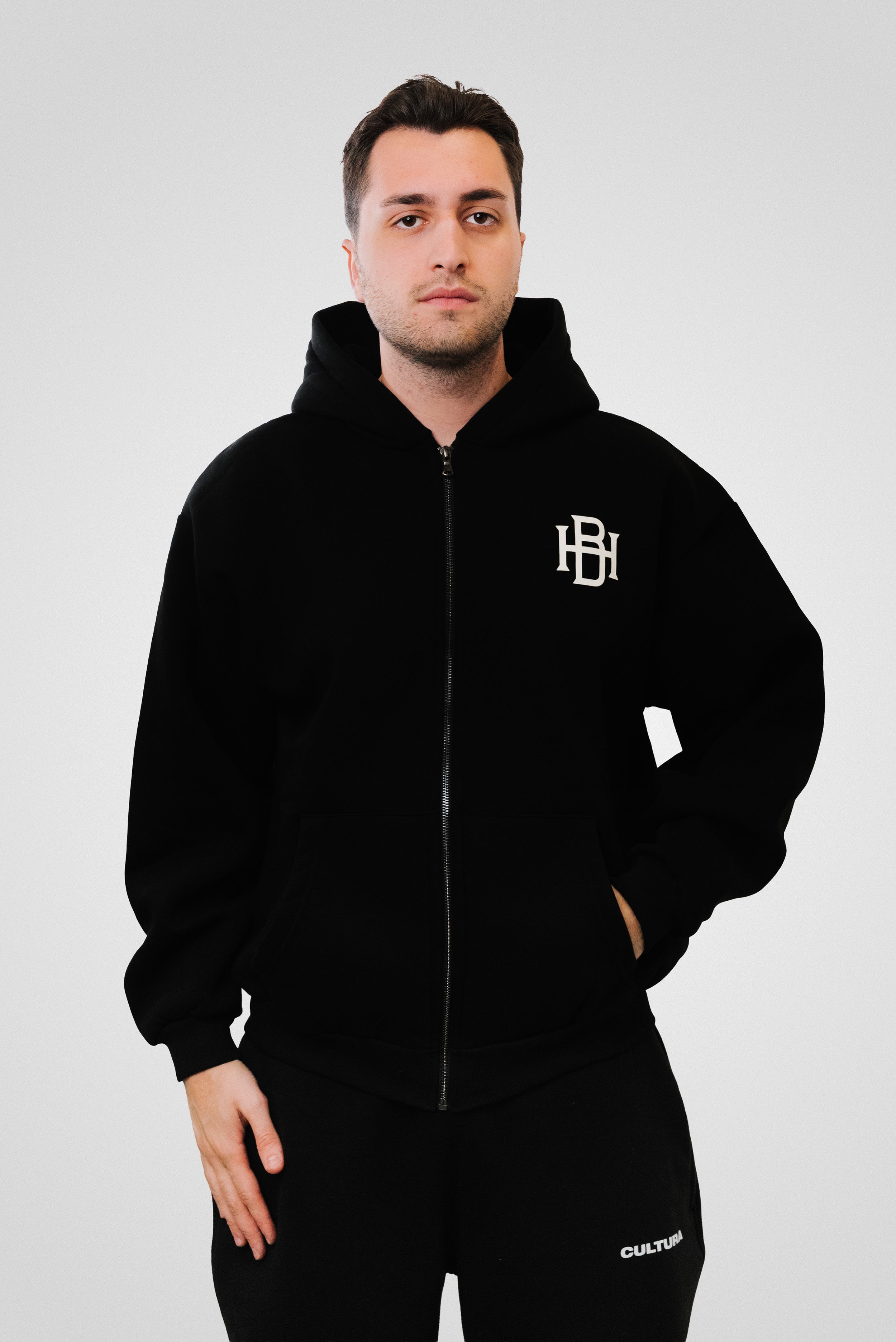 HB ZIP HOODIE BLACK - Horda Brand