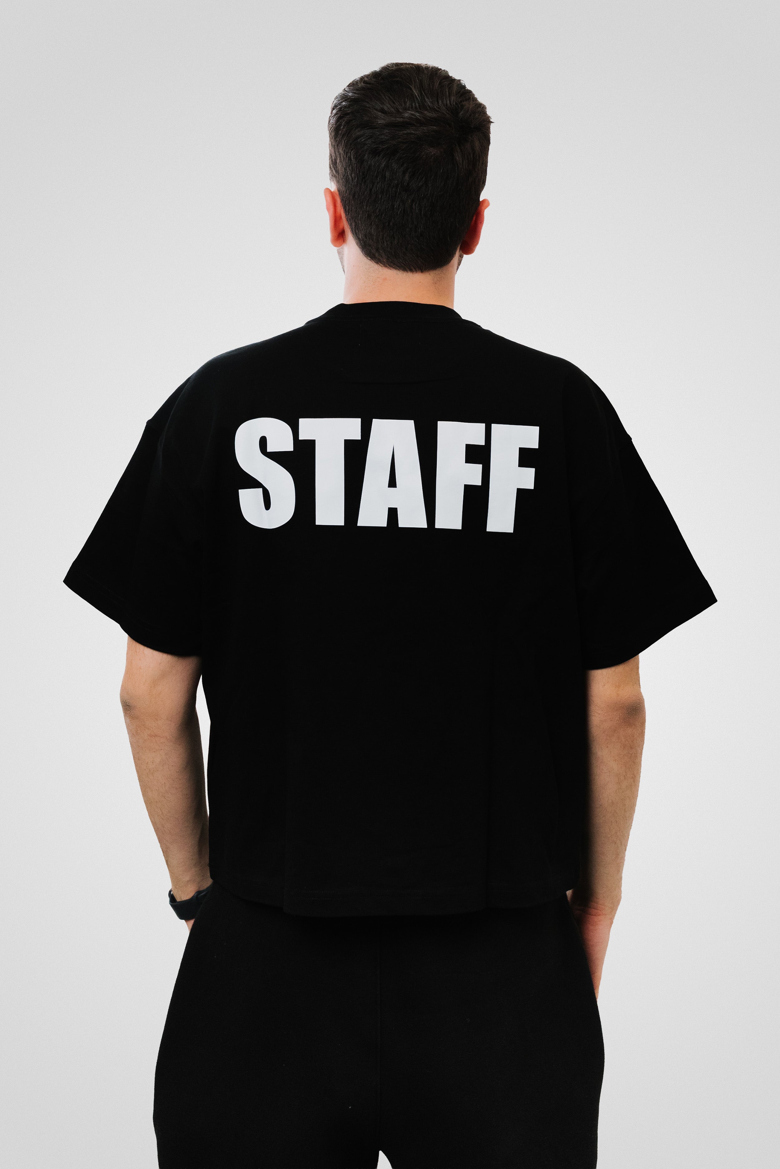 STAFF BOXY TEE BLACK - Shoebuya Design