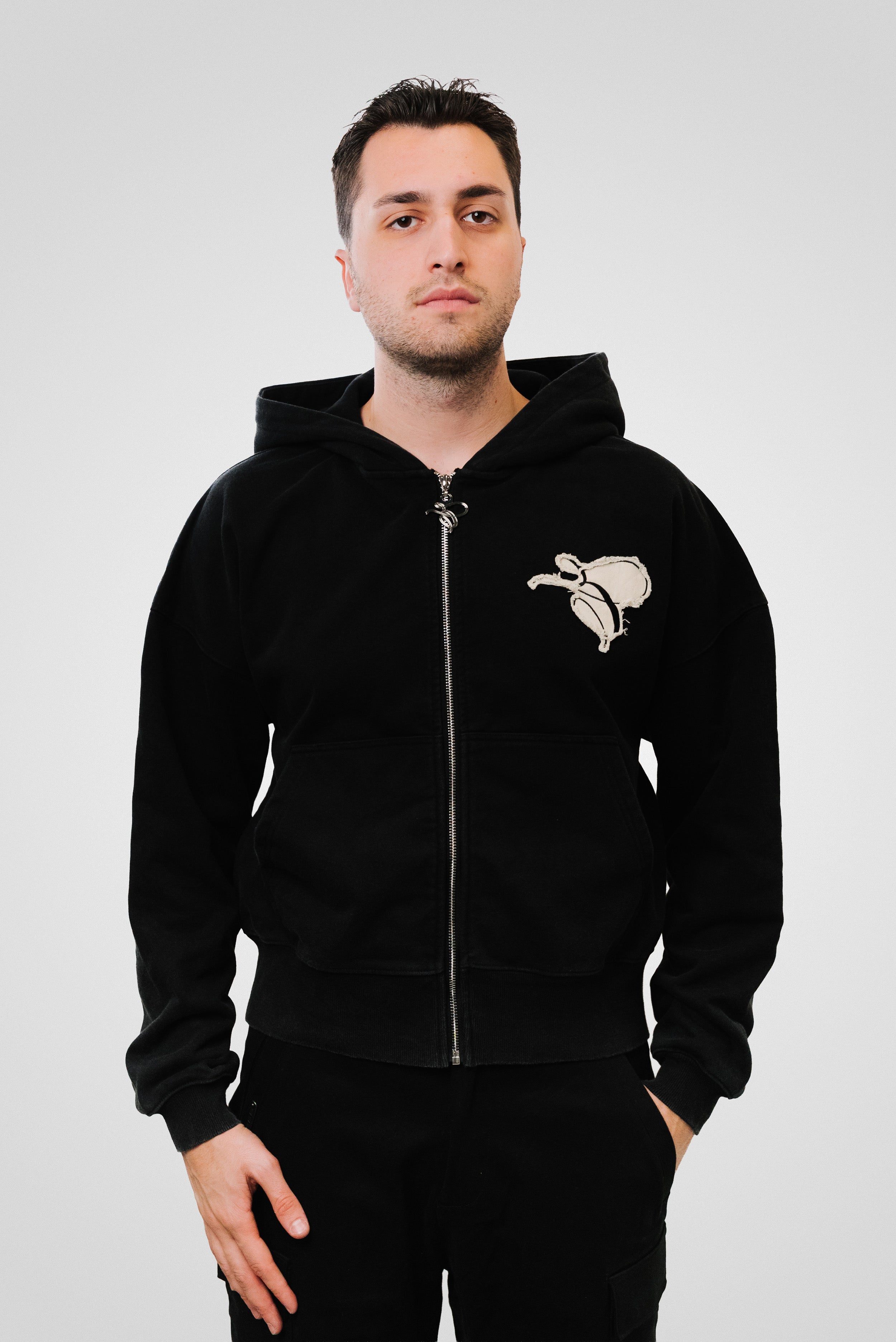 PATCH ZIP HOODIE - TheDoubleE