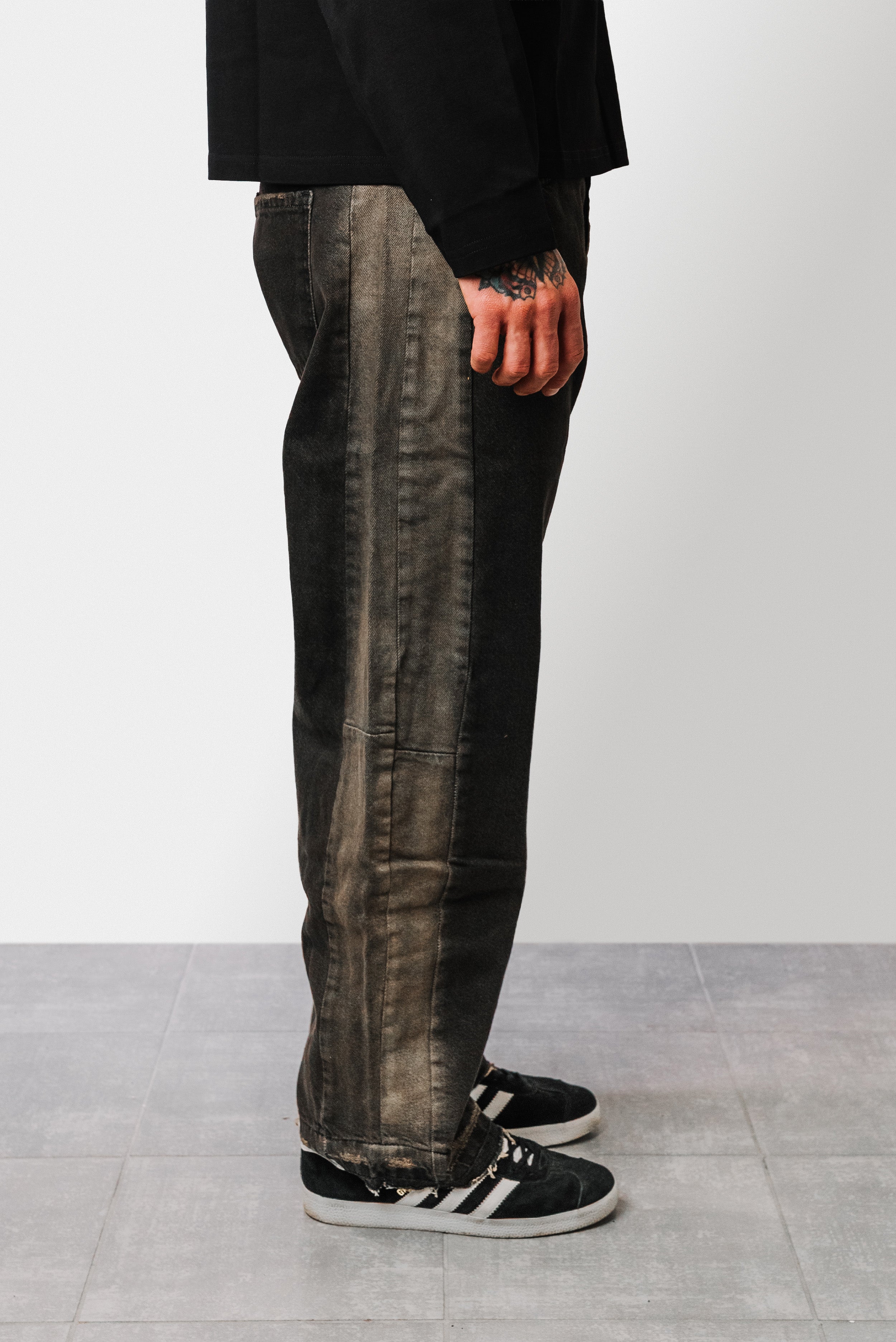 WASHED BLACK BAGGY JEANS - Replacement Brand